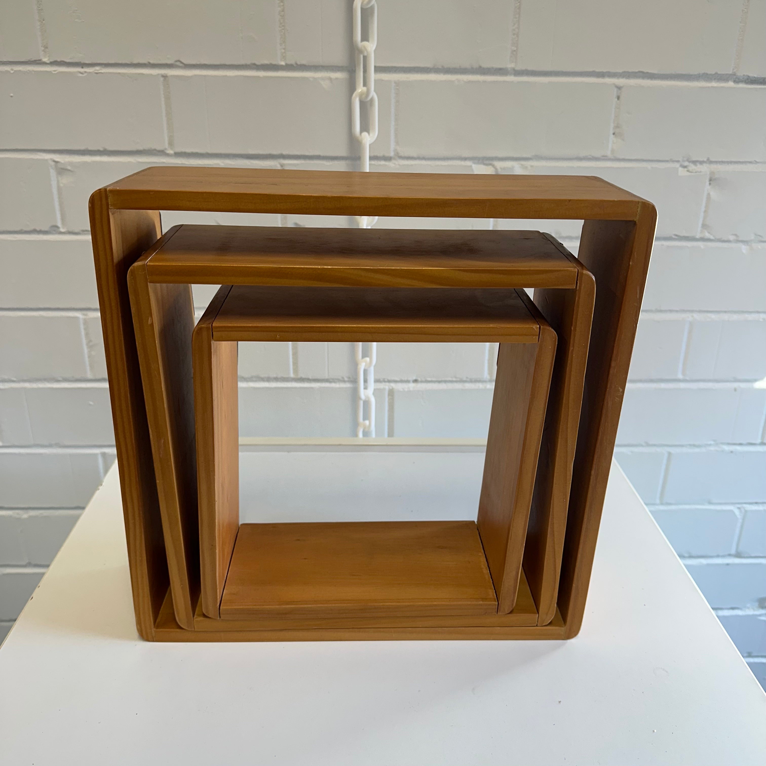 FLOATING WOODEN CUBE Square shadow hanging shelves {Set of 3}