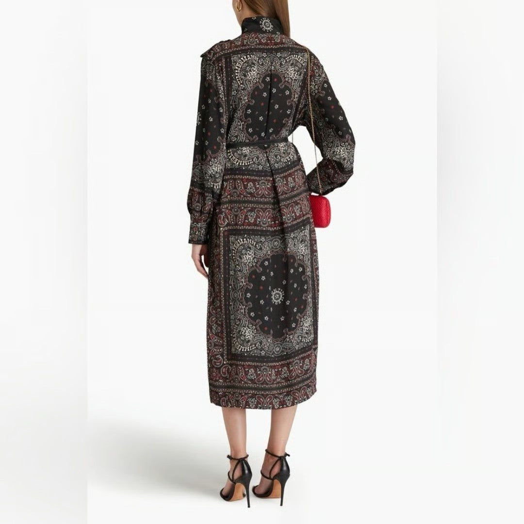 ZIMMERMANN Matchmaker Utility Silk Dress AU 0 (US 0/2) Black Bandana BNWT