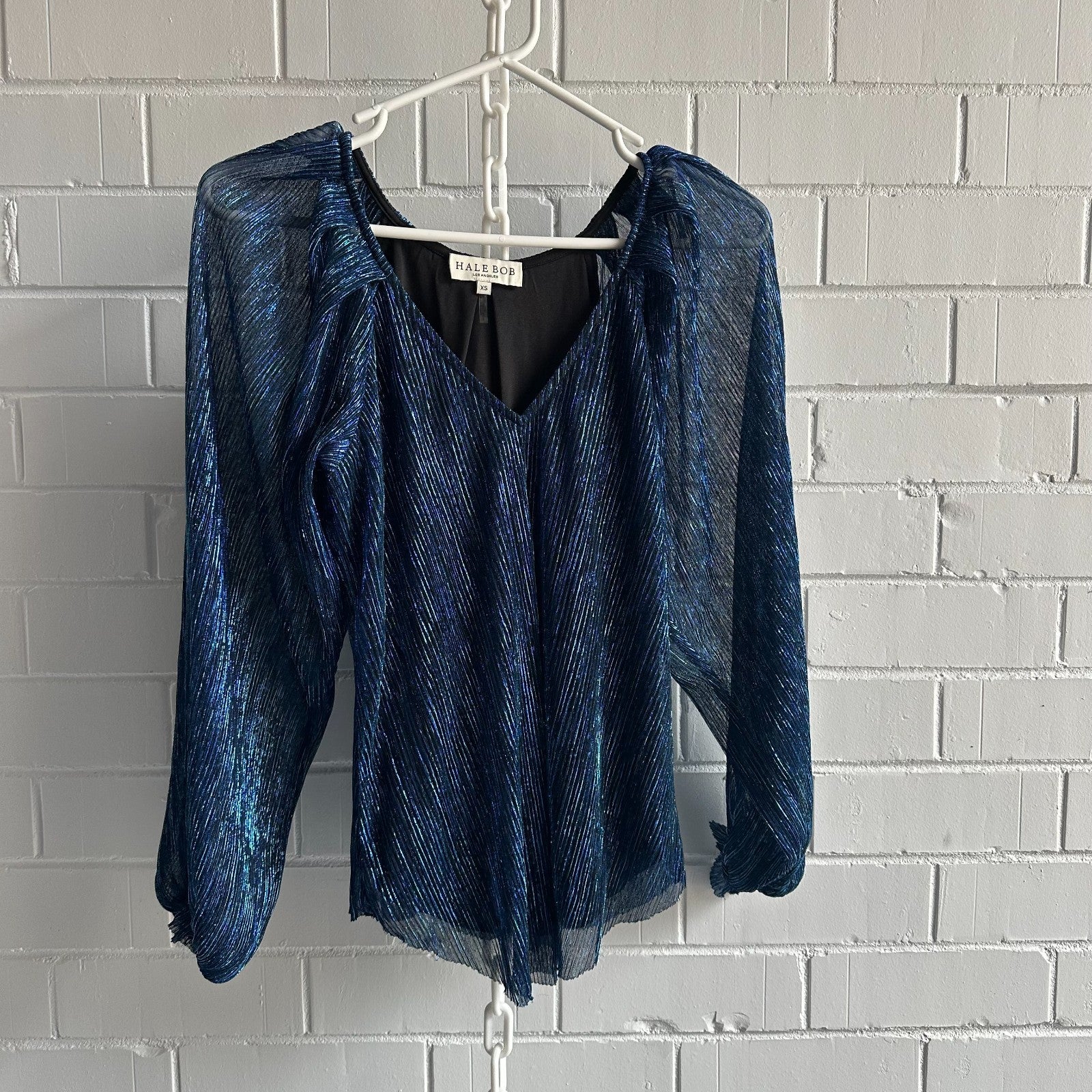 HALE BOB LOS ANGELES Capucine Lurex Crinkle Mesh Top Size XS AU6 US4 Mermaid