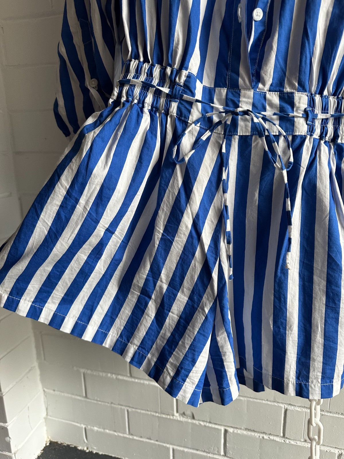 ANTHROPOLOGIE X FAITHFULL THE BRAND Isole Playsuit Size AU8 Cotton Stripe