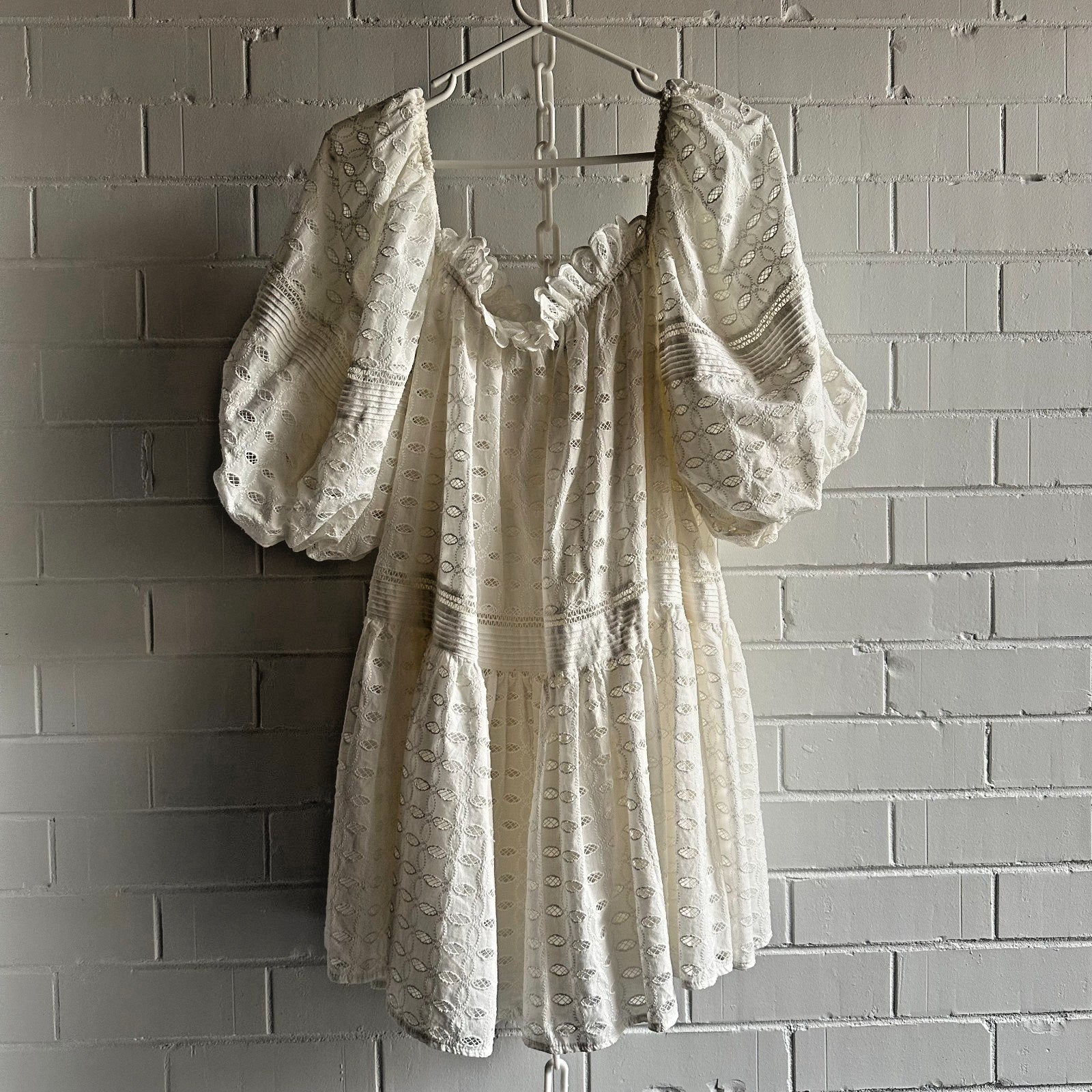 LUG VON SIGA Amy Broderie Anglaise Cotton-blend mini Dress Size 38 AU10 US6