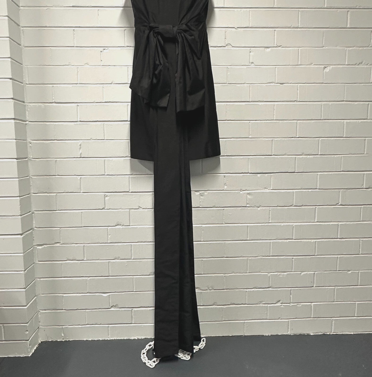 VINTAGE Silk Dress Size M 10AU 6US LBD Size Black Bow Mini Dress showstopper