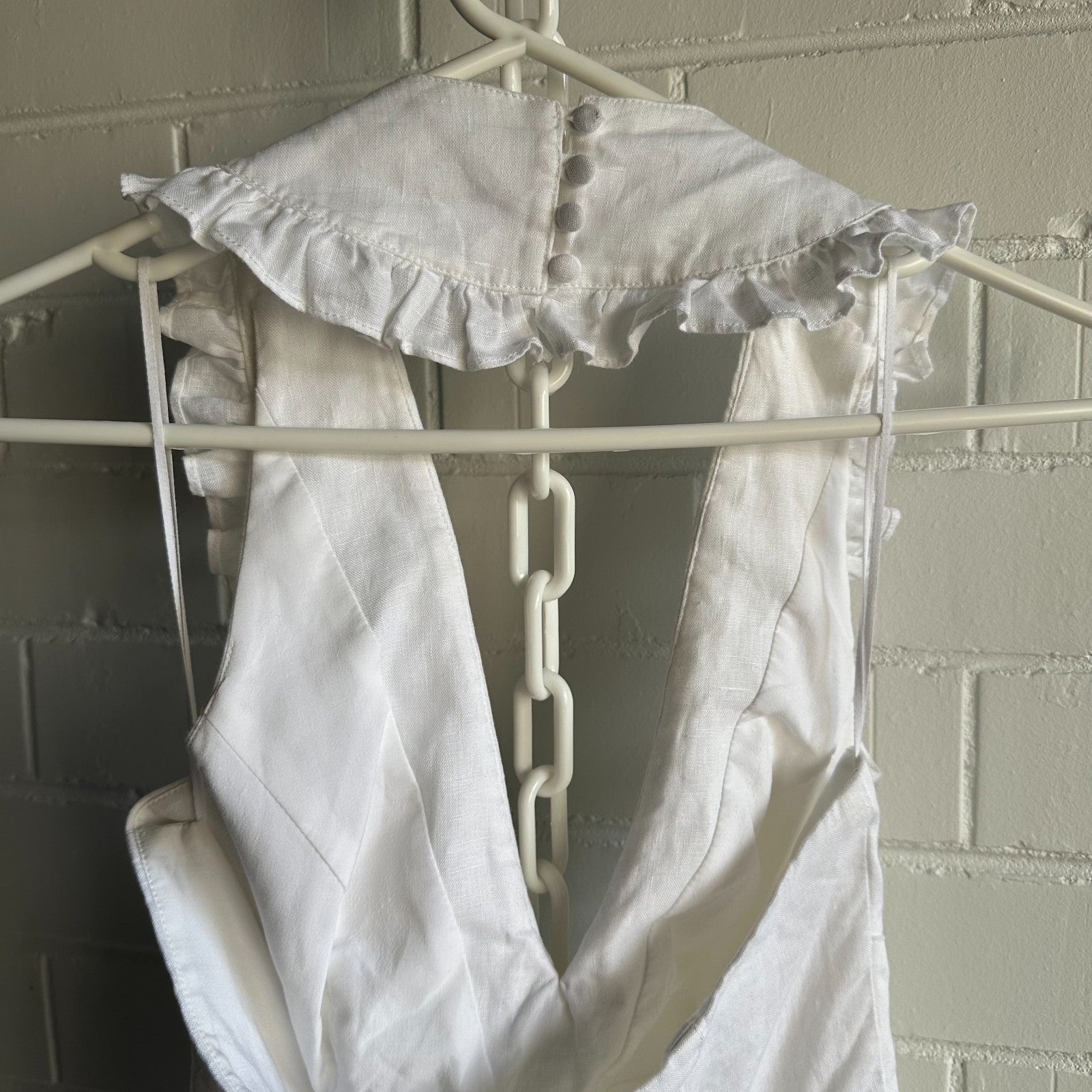 JOSLIN x ANTHROPOLOGIE Sleeveless Shirtdress Midi AU6 US2 White Linen collared