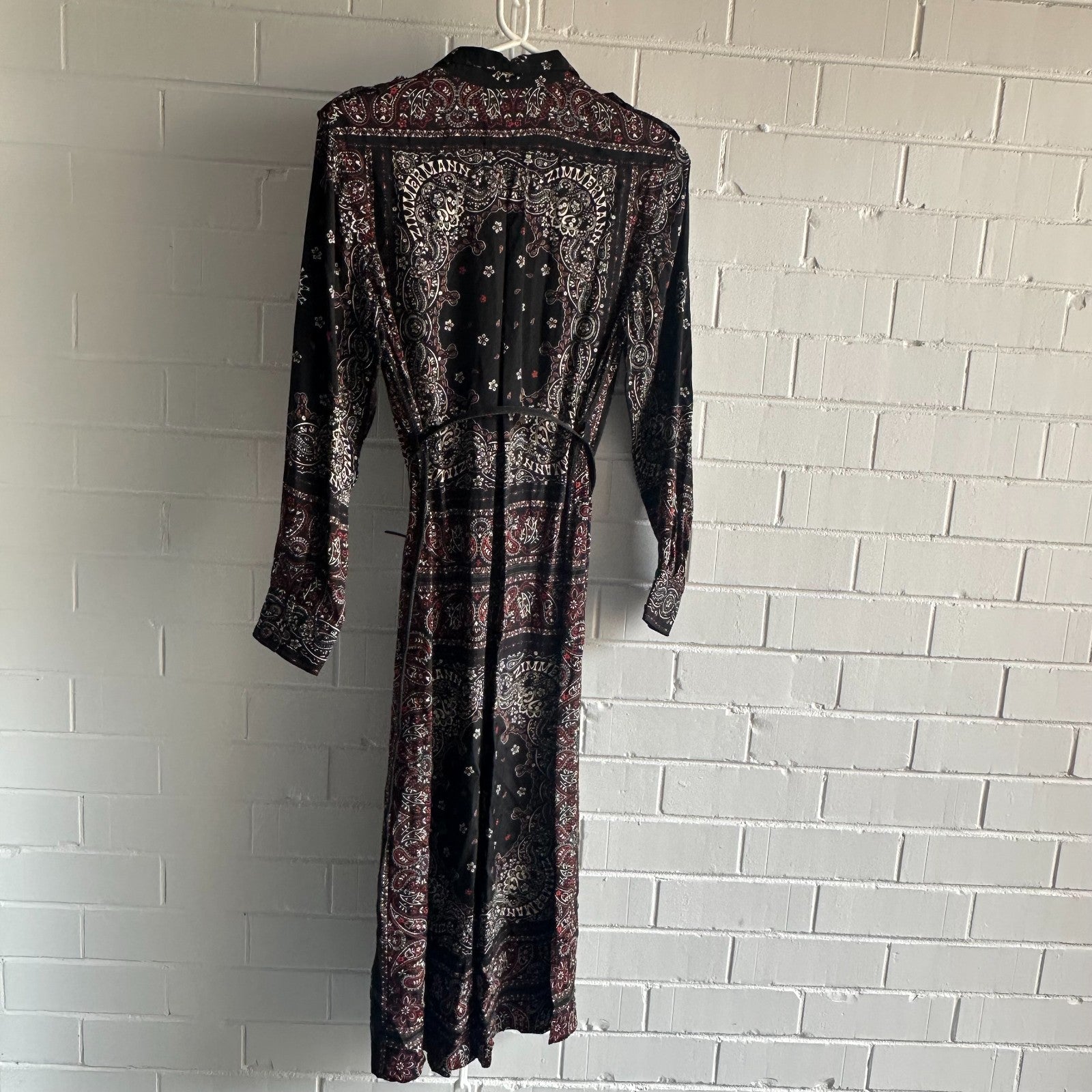 ZIMMERMANN Matchmaker Utility Silk Dress AU 0 (US 0/2) Black Bandana BNWT