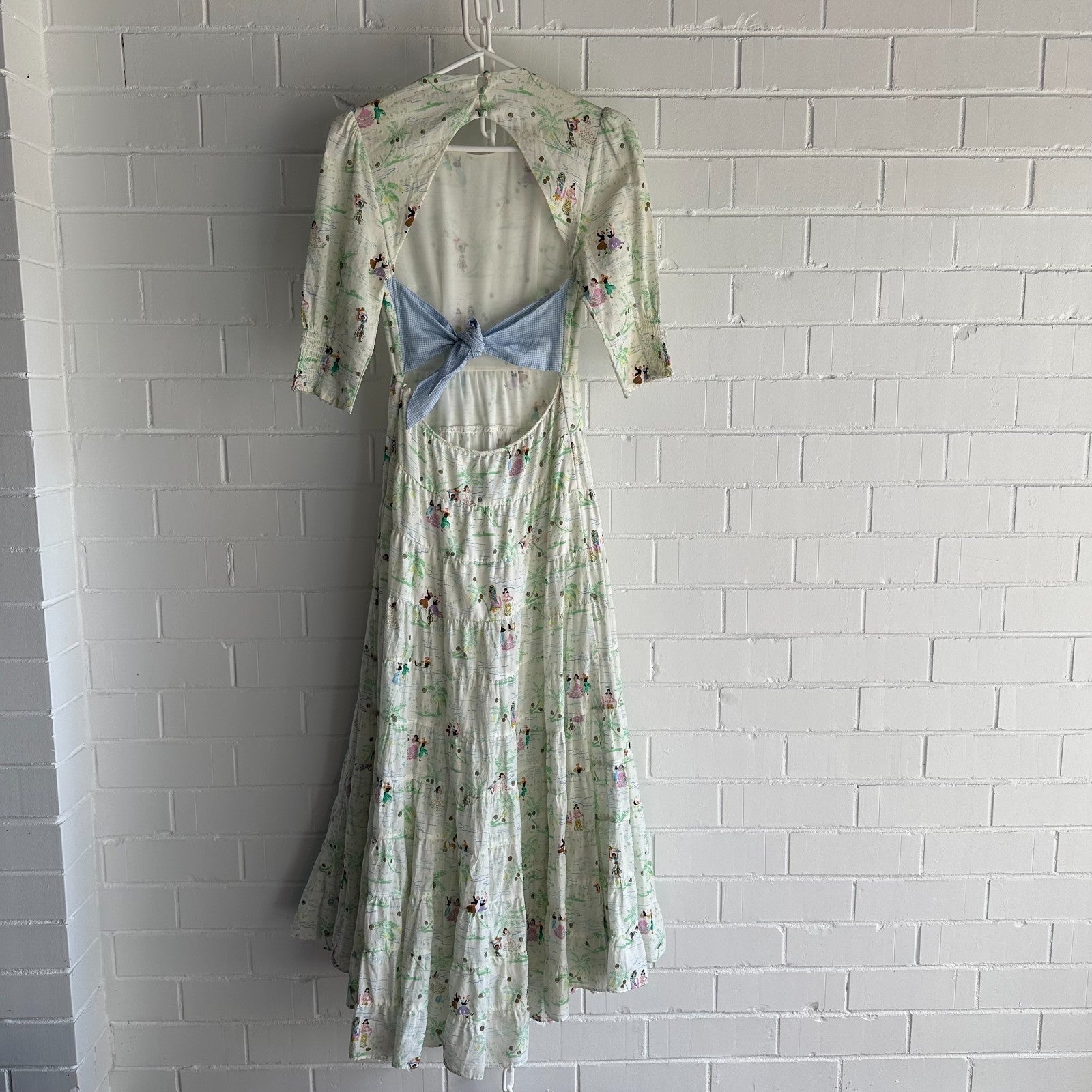 RIXO X LIBERTY Mallorca Dance Motif Agyness Cutout Maxi Dress XS AU8 Vacation