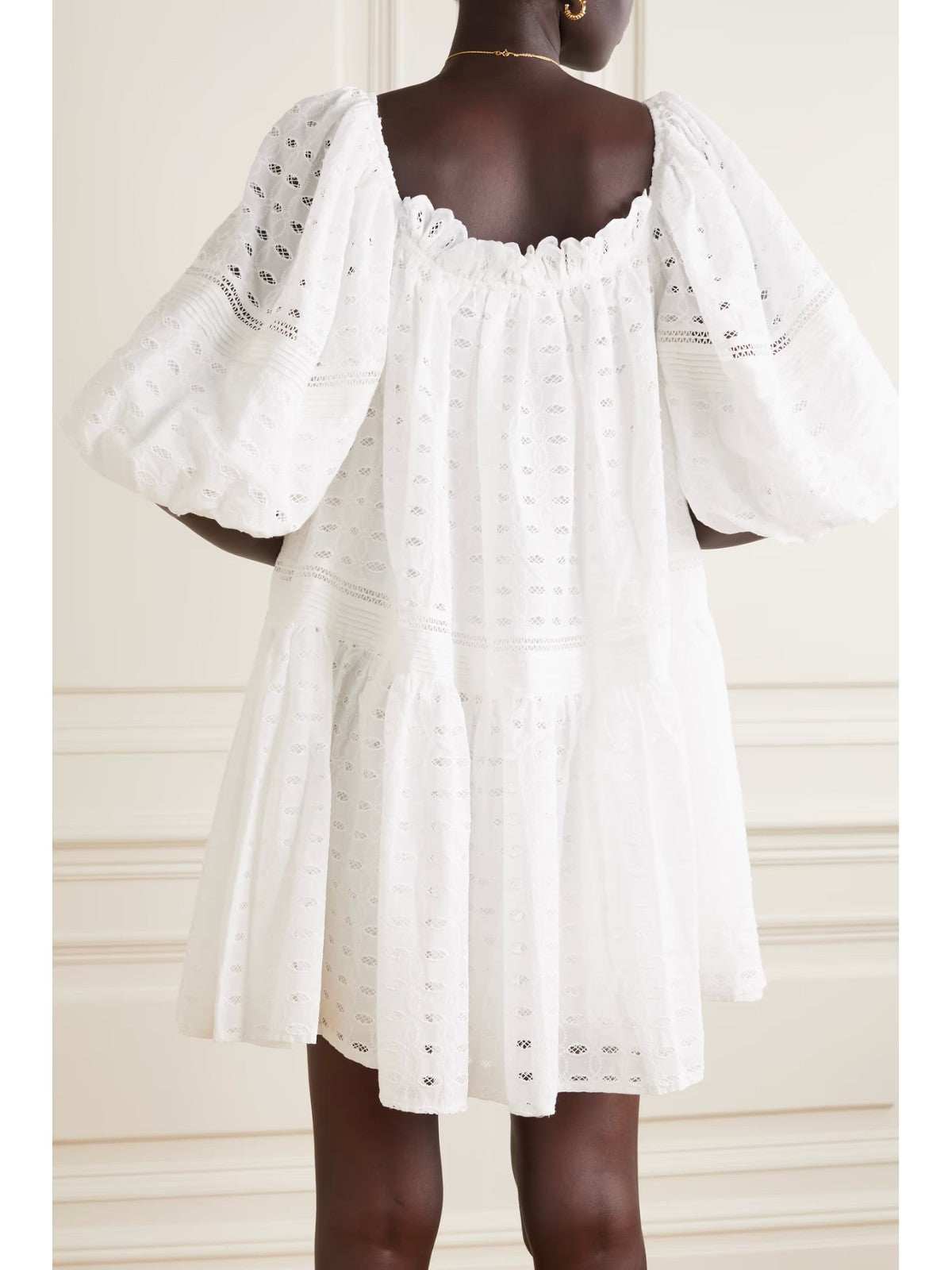 LUG VON SIGA Amy Broderie Anglaise Cotton-blend mini Dress Size 38 AU10 US6