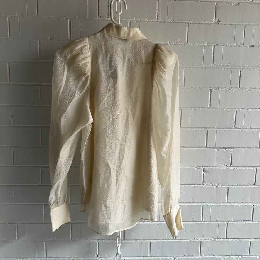 & OTHER STORIES Mirage Ivory Collared Blouse Shirt AU10 US6 Chic Long slv BNWT