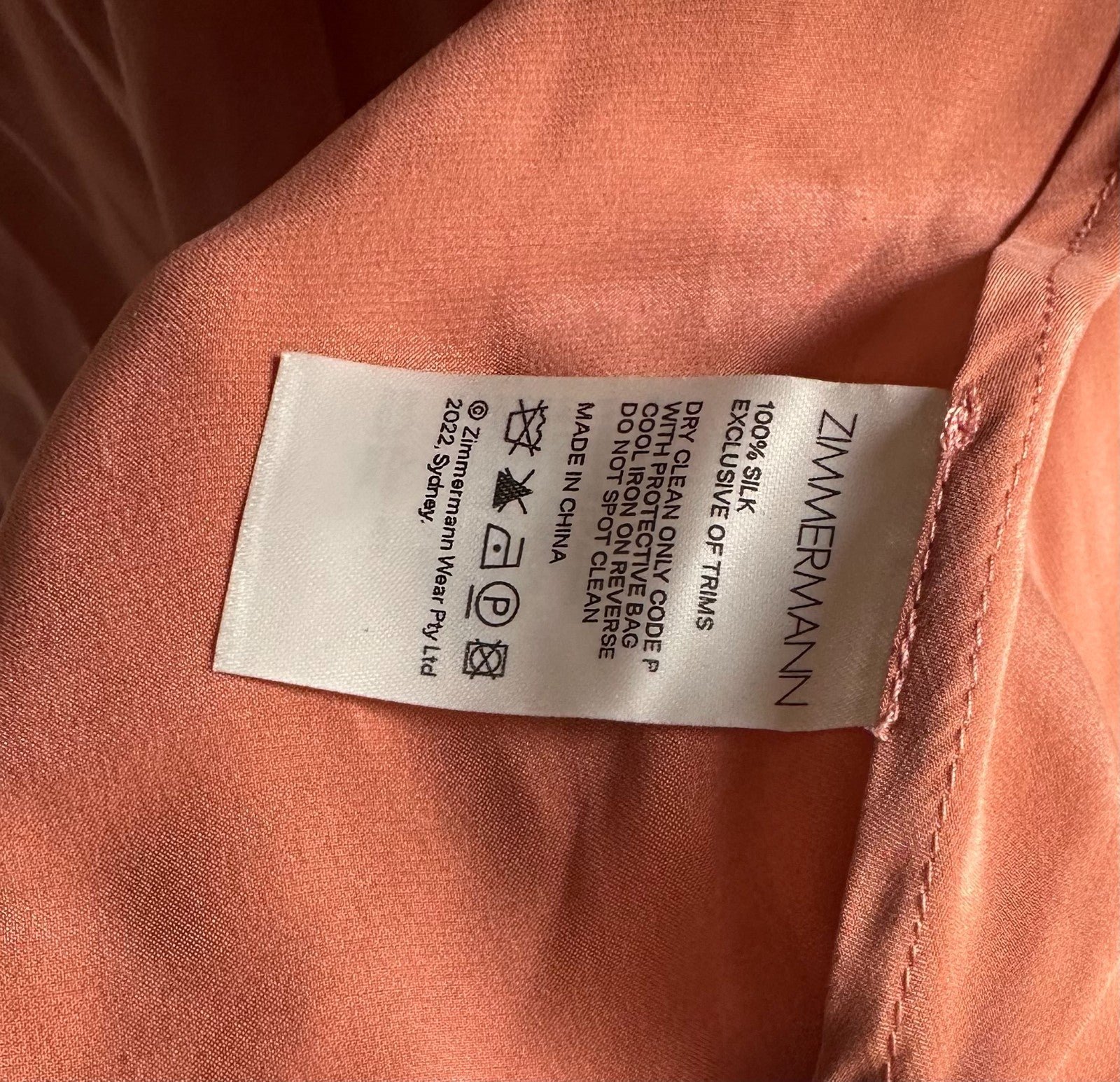 ZIMMERMANN Silk Wrap Mini Dress | Dusty Pink | Size 3 (AU 14) | BNWT