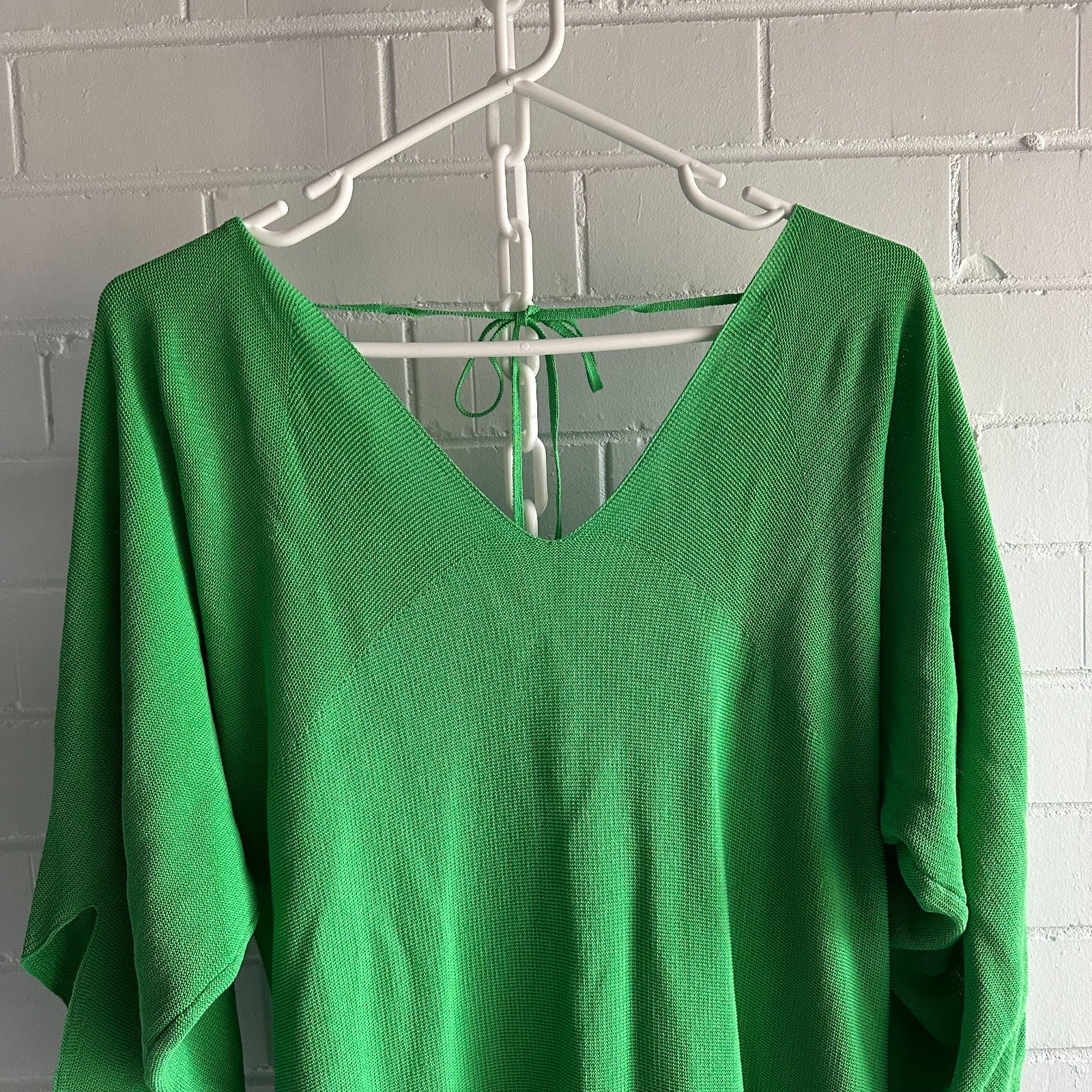 GORMAN Jenny Knit Slouchy Midi Dress AU16 US12 half sleeve Bright Green