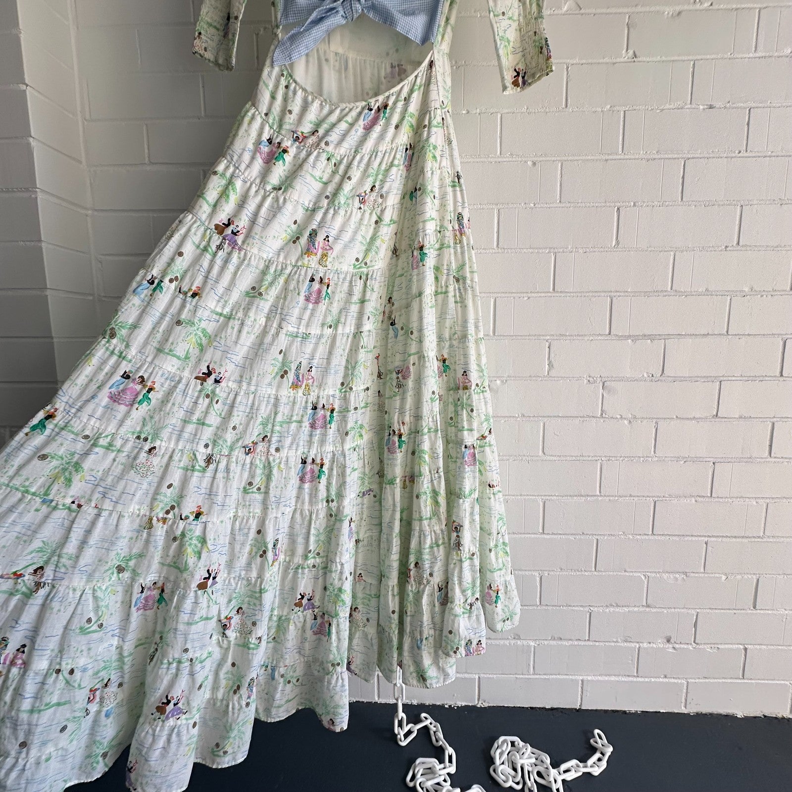 RIXO X LIBERTY Mallorca Dance Motif Agyness Cutout Maxi Dress XS AU8 Vacation