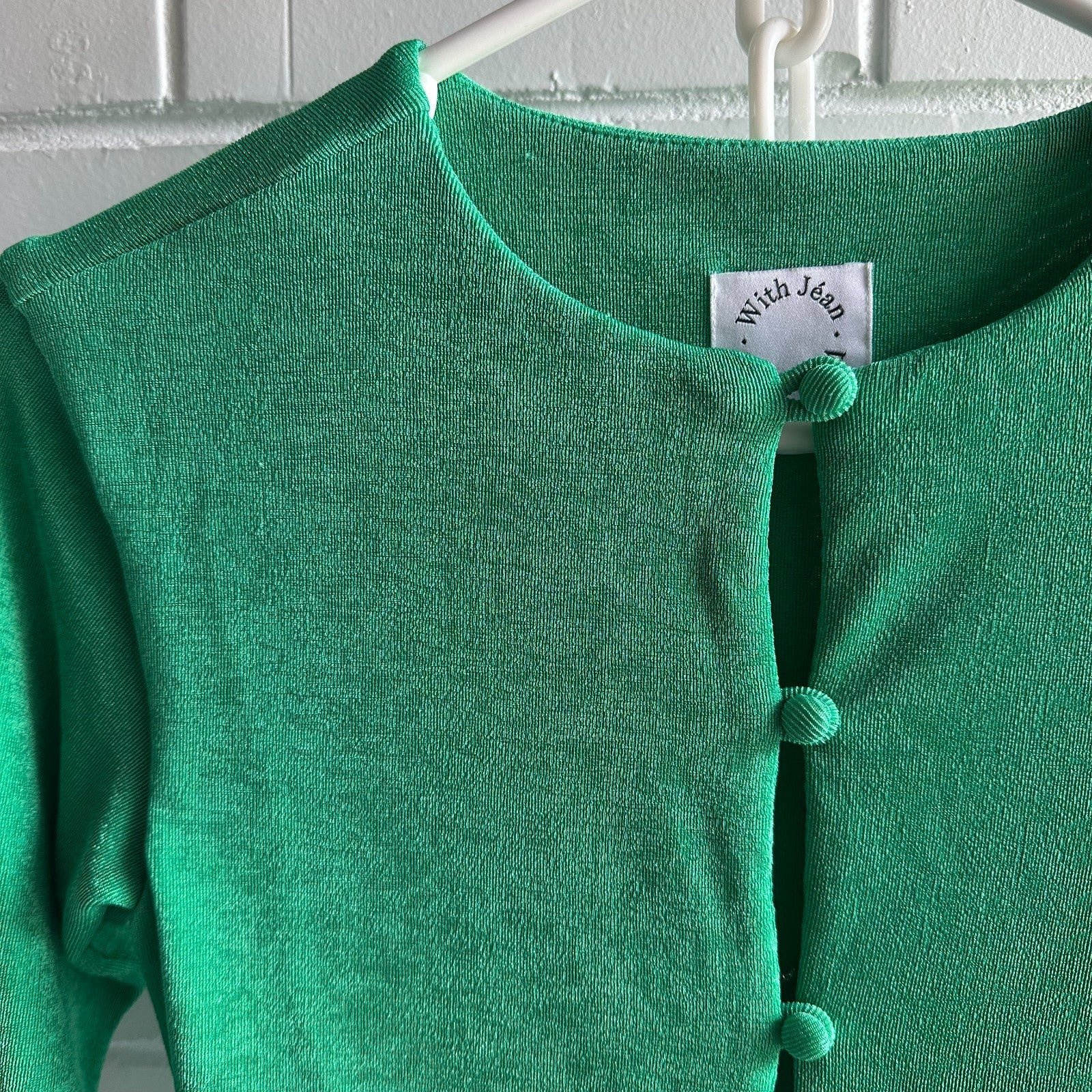 WITH JEAN 'Carie' Juicy Green Cardigan Size XS AU6-8 Long Sleeve Bestseller