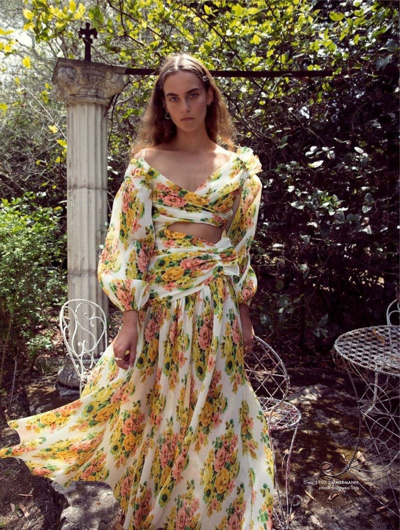 ZIMMERMANN Golden Surfer Midi Dress Size 0 AU8 US4 Vacation, nostalgia RARE