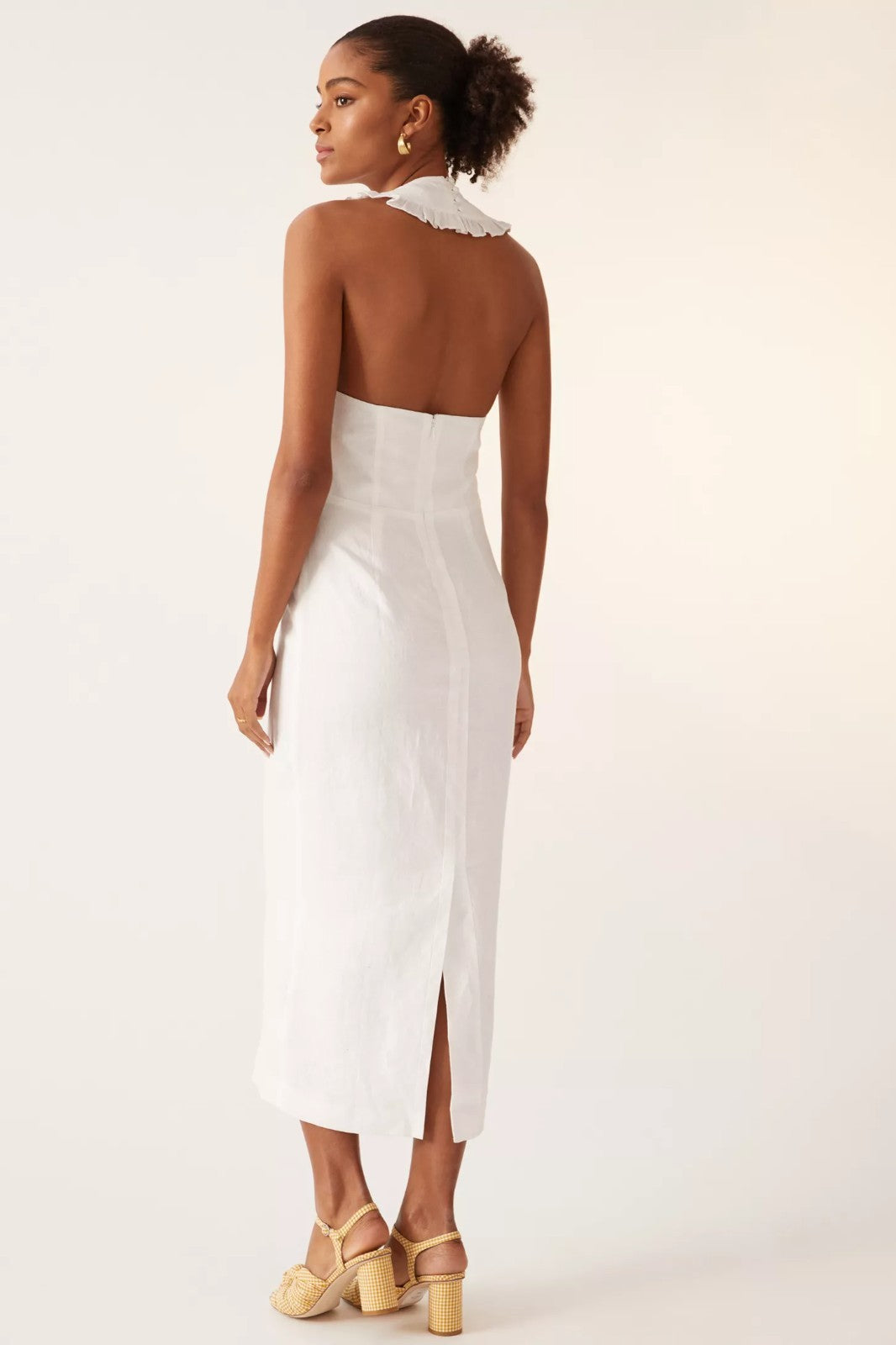 JOSLIN x ANTHROPOLOGIE Sleeveless Shirtdress Midi AU6 US2 White Linen collared