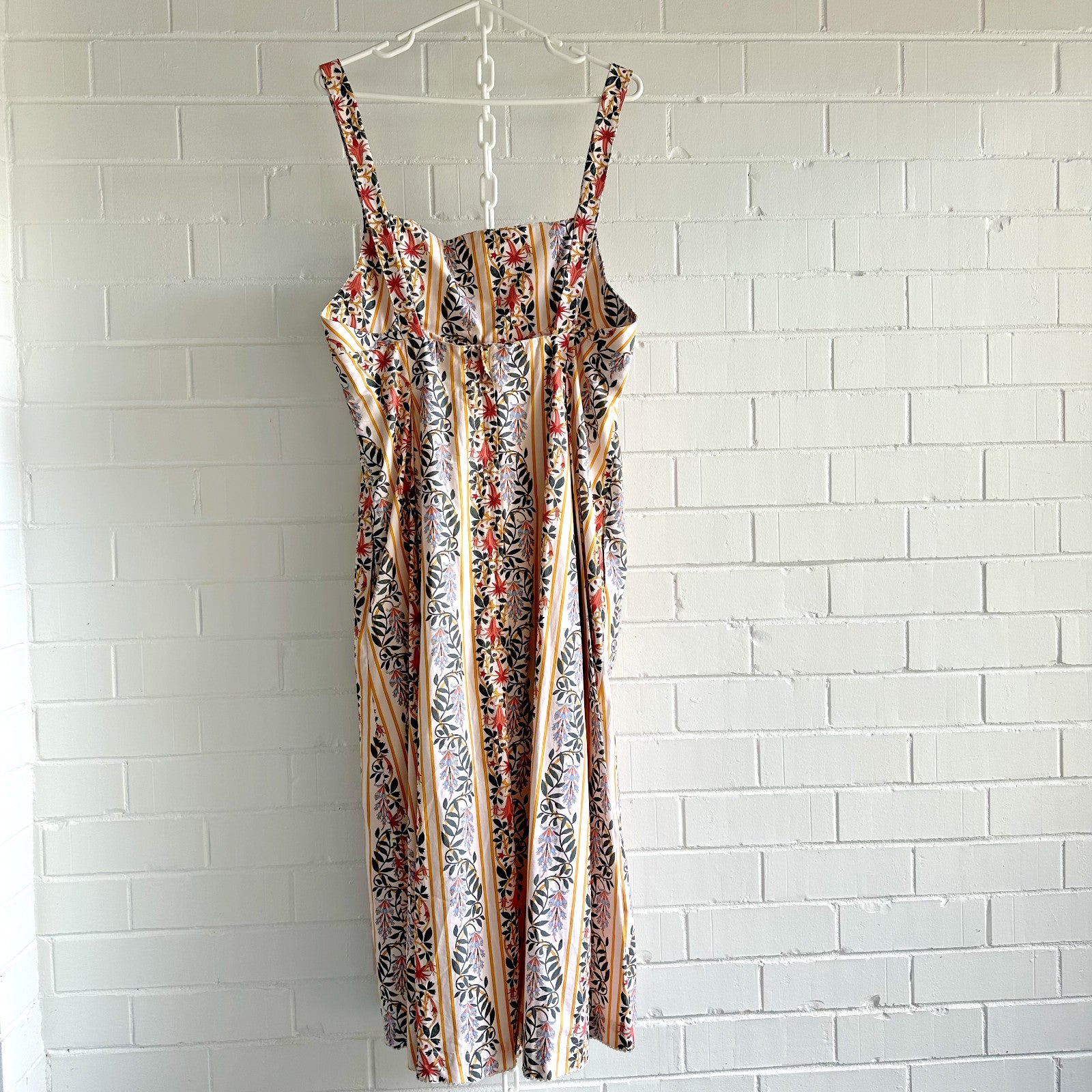AGUA BY AGUA BENDITA Hortensia Pleated Dress Size XL AU14 US10 Cotton Floral