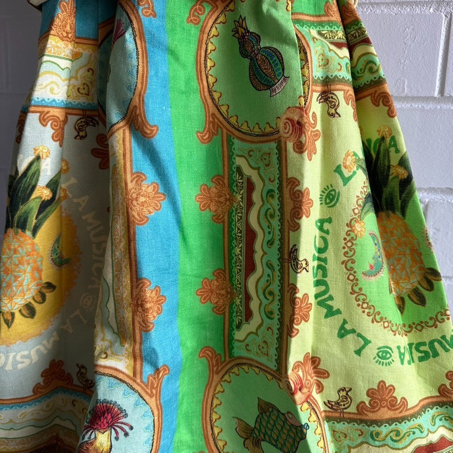 ALEMAIS La Musica Mini Shirt Dress Size AU10 Resort Sleeved