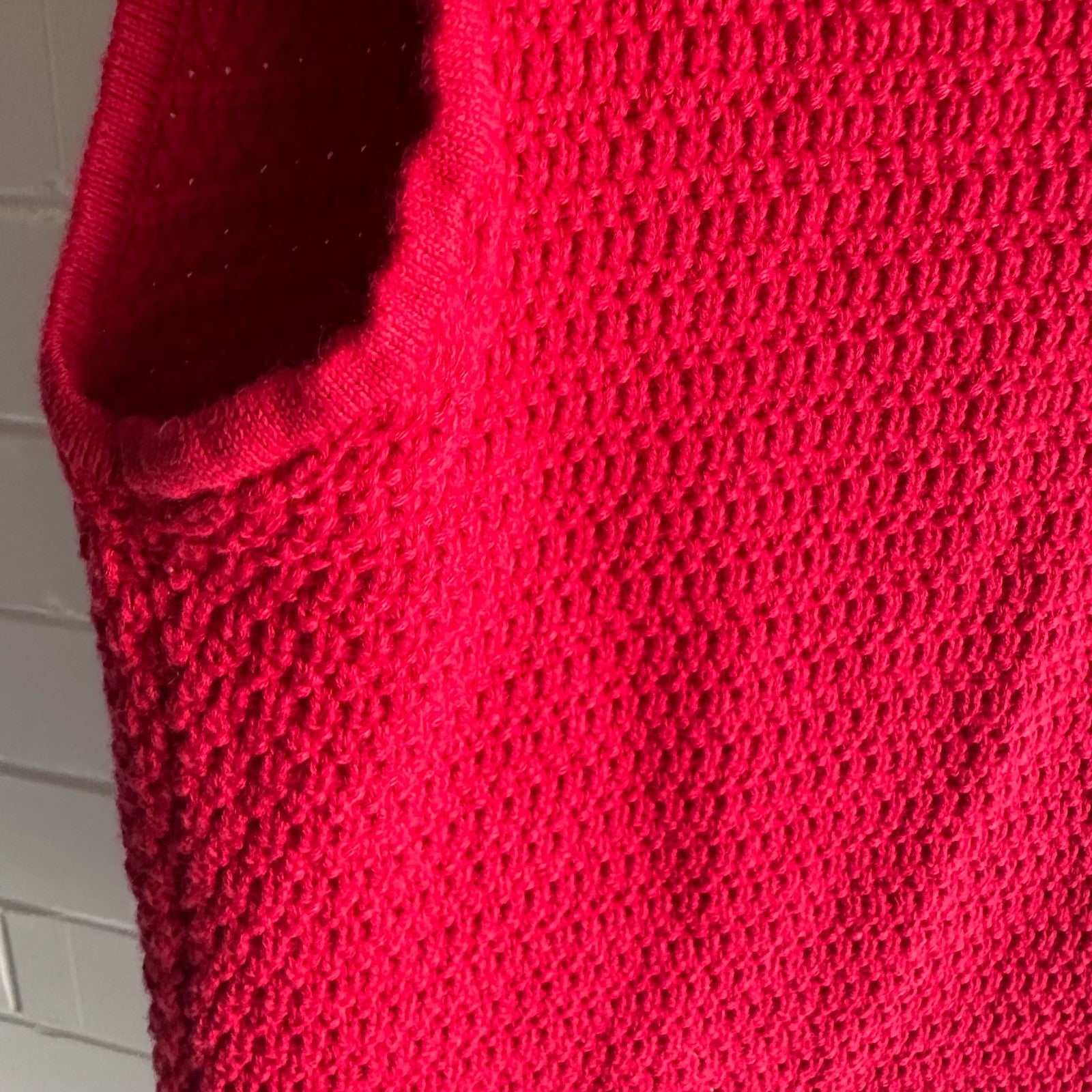 ONTE Helena Gilet & Mini Skirt knit SET Size S Red AU8 US4 Cotton Gold hardware