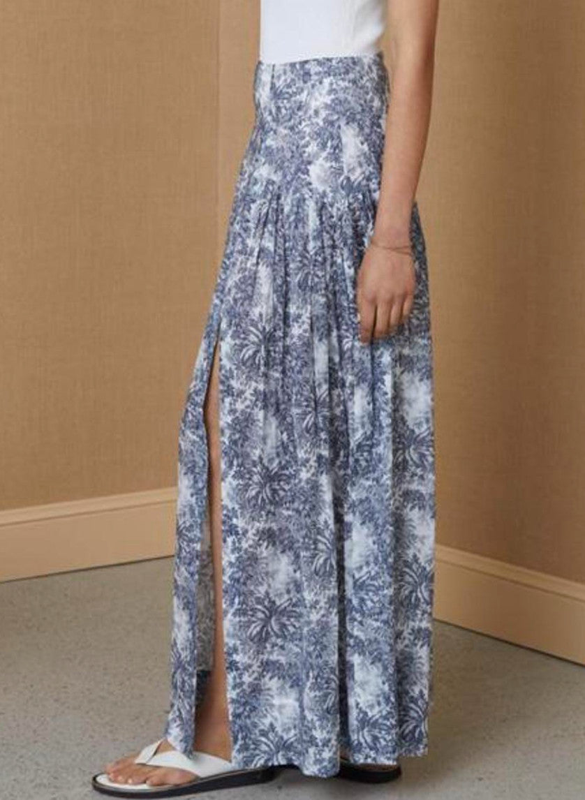 BEC & BRIDGE Arianne Midi Skirt AU12 US8 Toile De jouy porcelain blue ivory