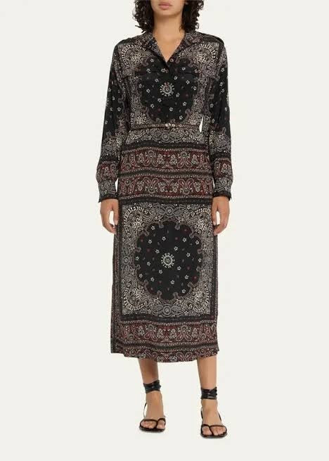 ZIMMERMANN Matchmaker Utility Silk Dress AU 0 (US 0/2) Black Bandana BNWT