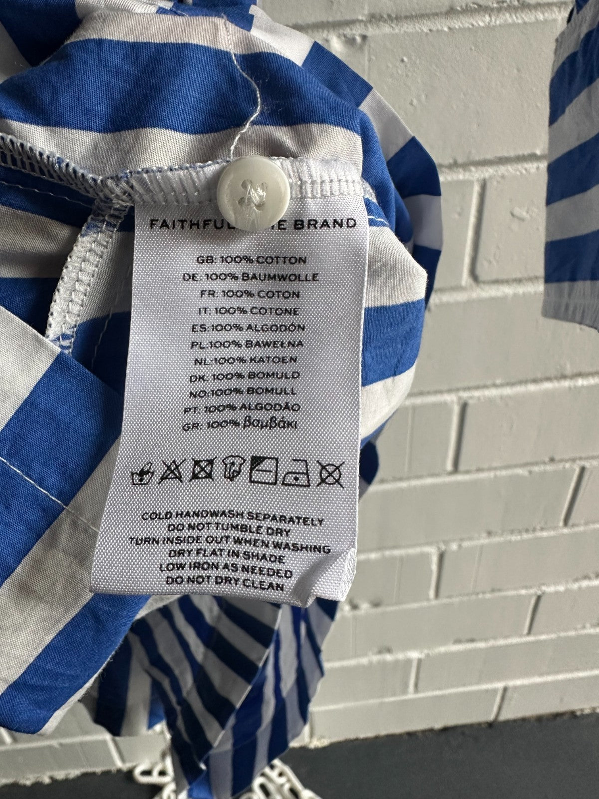 ANTHROPOLOGIE X FAITHFULL THE BRAND Isole Playsuit Size AU8 Cotton Stripe