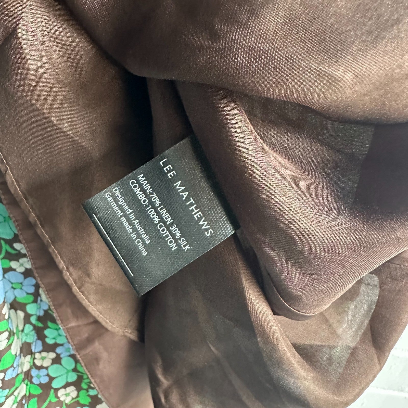 LEE MATHEWS Meadow Floral Maxi Dress Size 2 AU10 Event Silk Linen