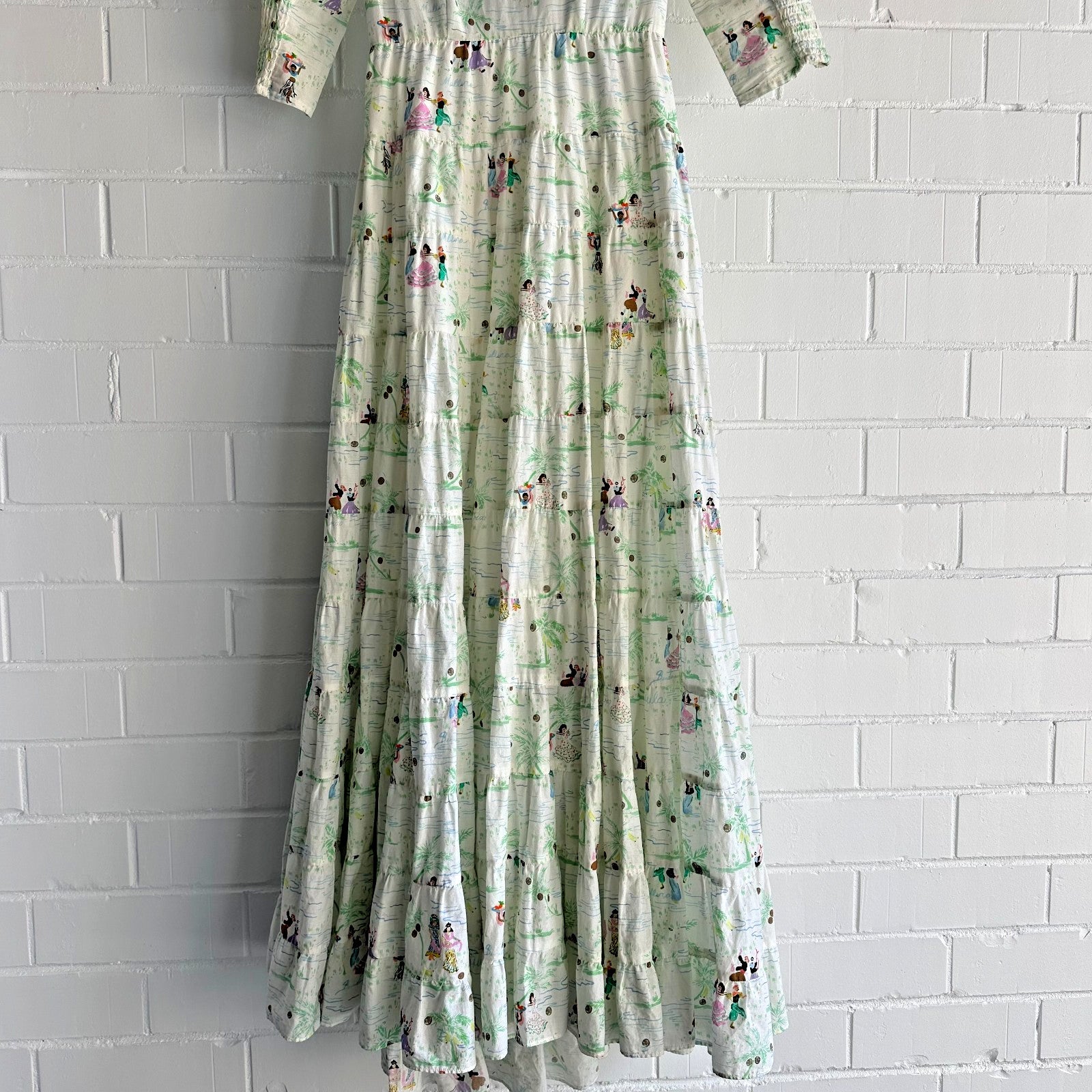 RIXO X LIBERTY Mallorca Dance Motif Agyness Cutout Maxi Dress XS AU8 Vacation