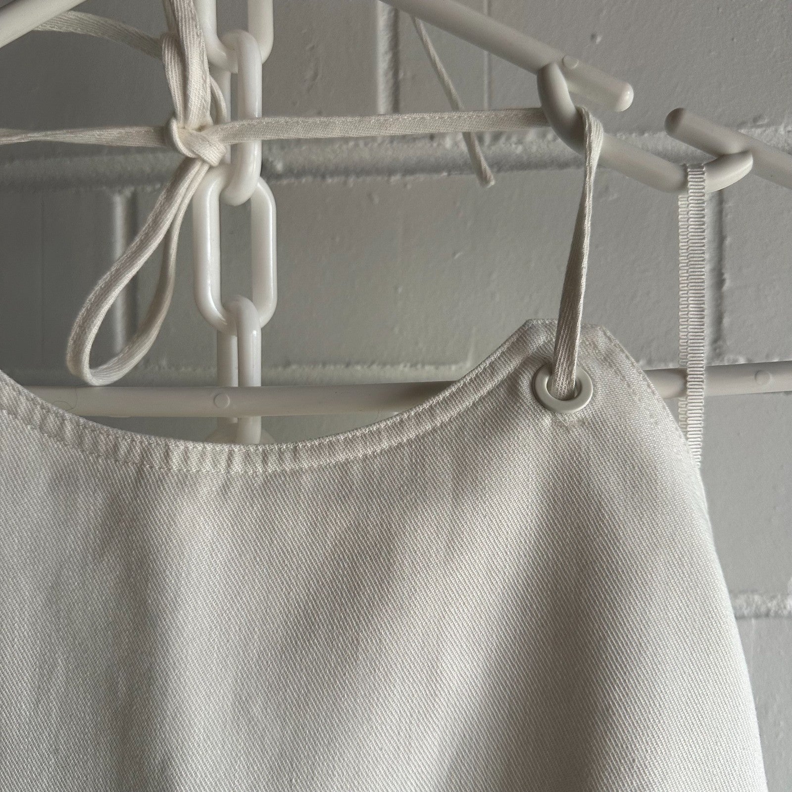 OROTON Eyelet Cotton Twill Halter dress AU10 US6 Maxi lace up eyelets White BNWT