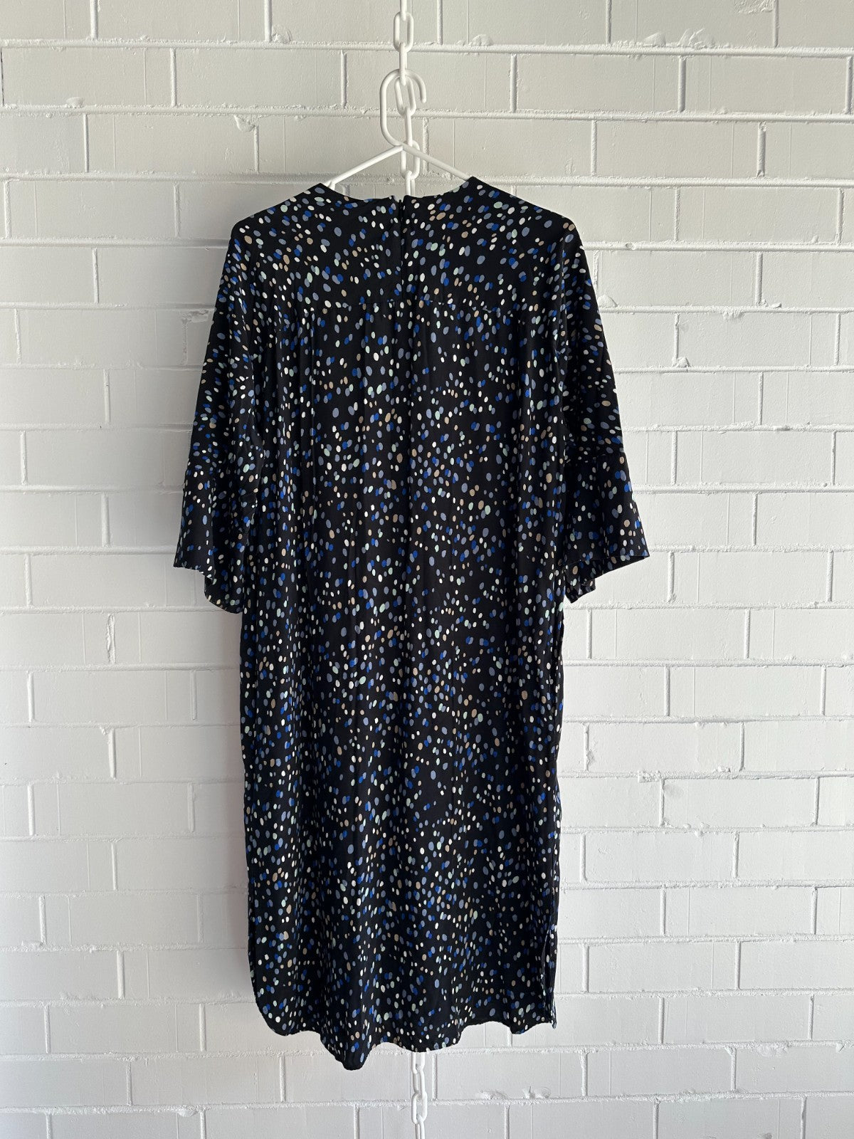 & OTHER STORIES Midi Tunic Dress with tie Size 42 AU14 US10 Black Polka Dot