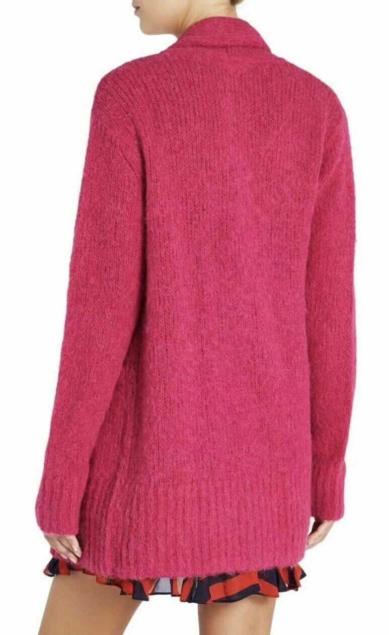 SASS & BIDE The Revolution Longline Cardigan Size XS AU6-8 Hotpink Alpaca