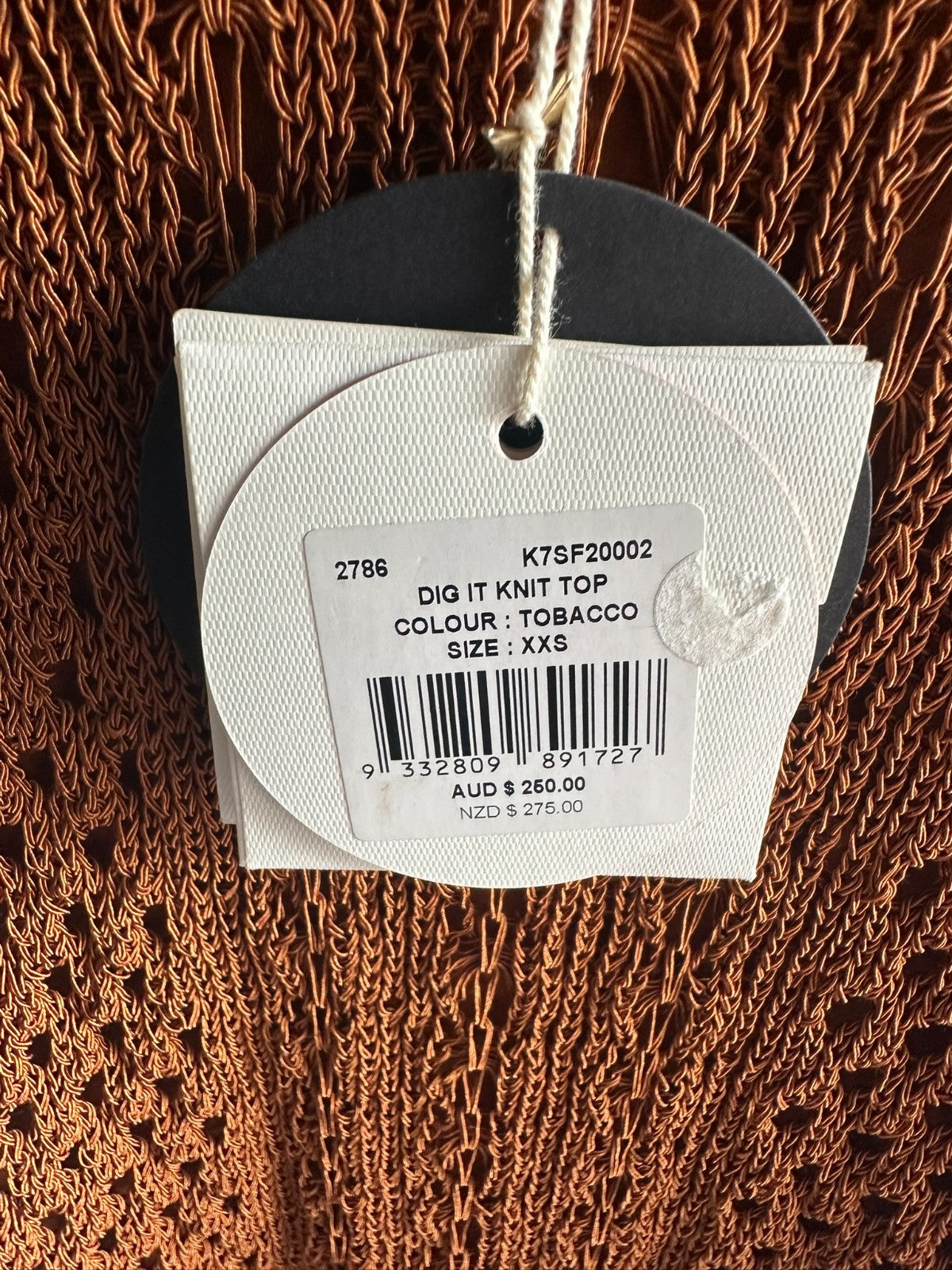 SASS & BIDE "Dig it" Crochet Knit Top & Midi Skirt SET- Tabacco XXS BNWT