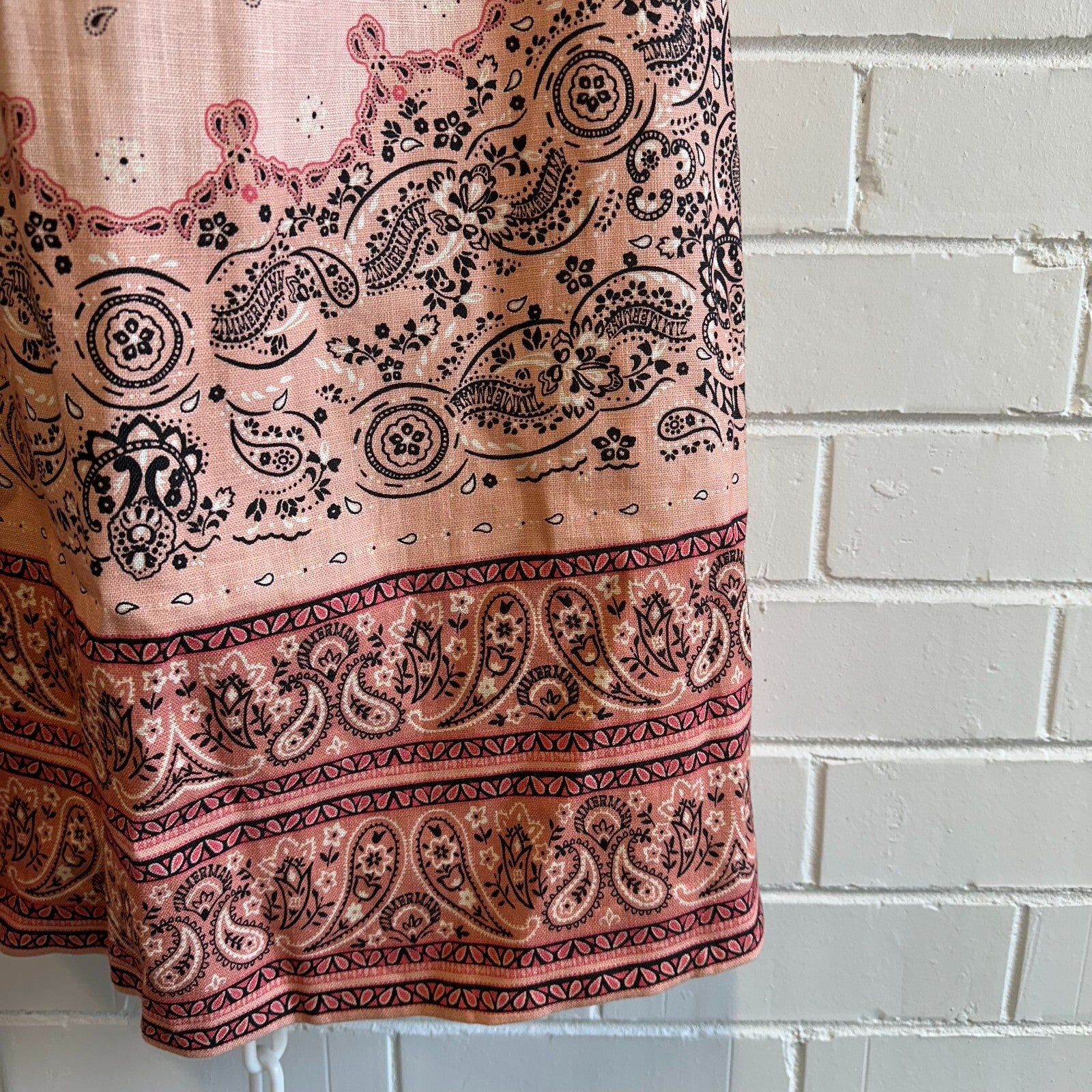 ZIMMERMANN Matchmaker Frilled Midi Dress Pink Bandana Sz 2 AU10 US6Linen