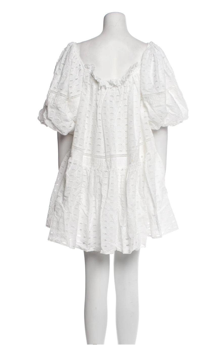 LUG VON SIGA Amy Broderie Anglaise Cotton-blend mini Dress Size 38 AU10 US6