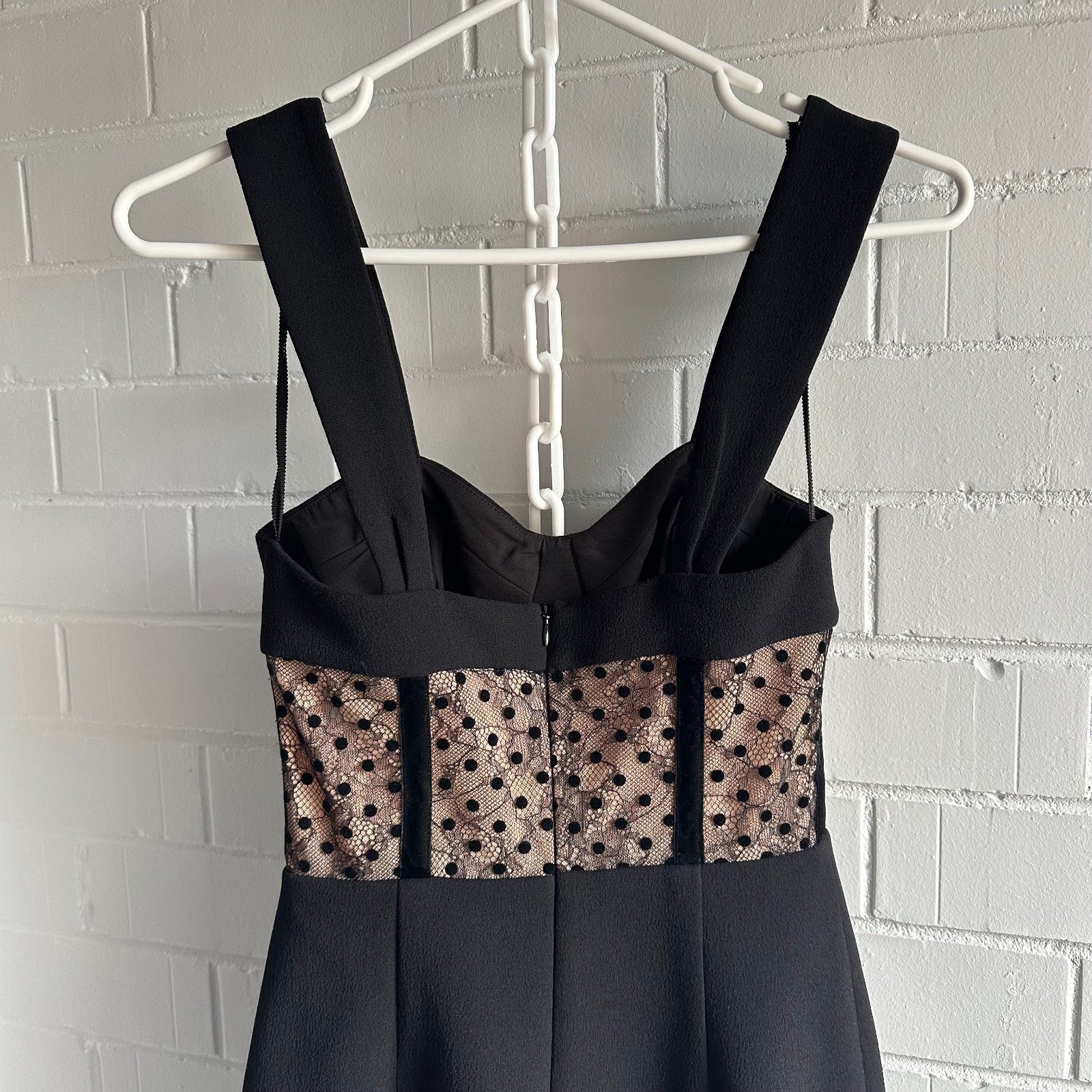 REBECCA VALLANCE Teigan Midi Dress AU6 US2 Bustier Naked look Black/Nude