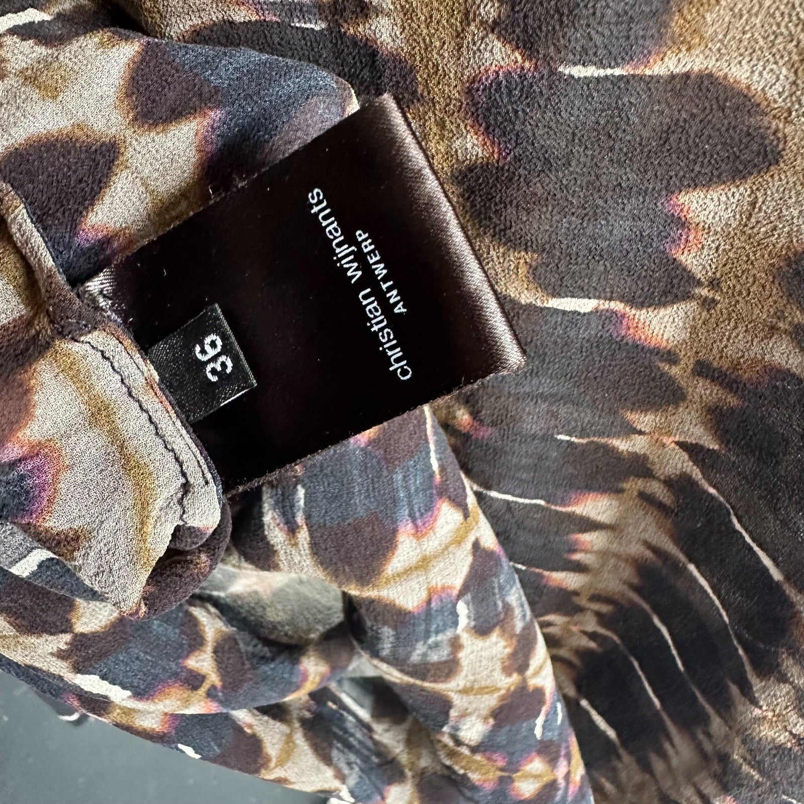 CHRISTIAN WIJNANTS 100% Silk Tie Dye Sheer Georgette Blouse EU36 AU8