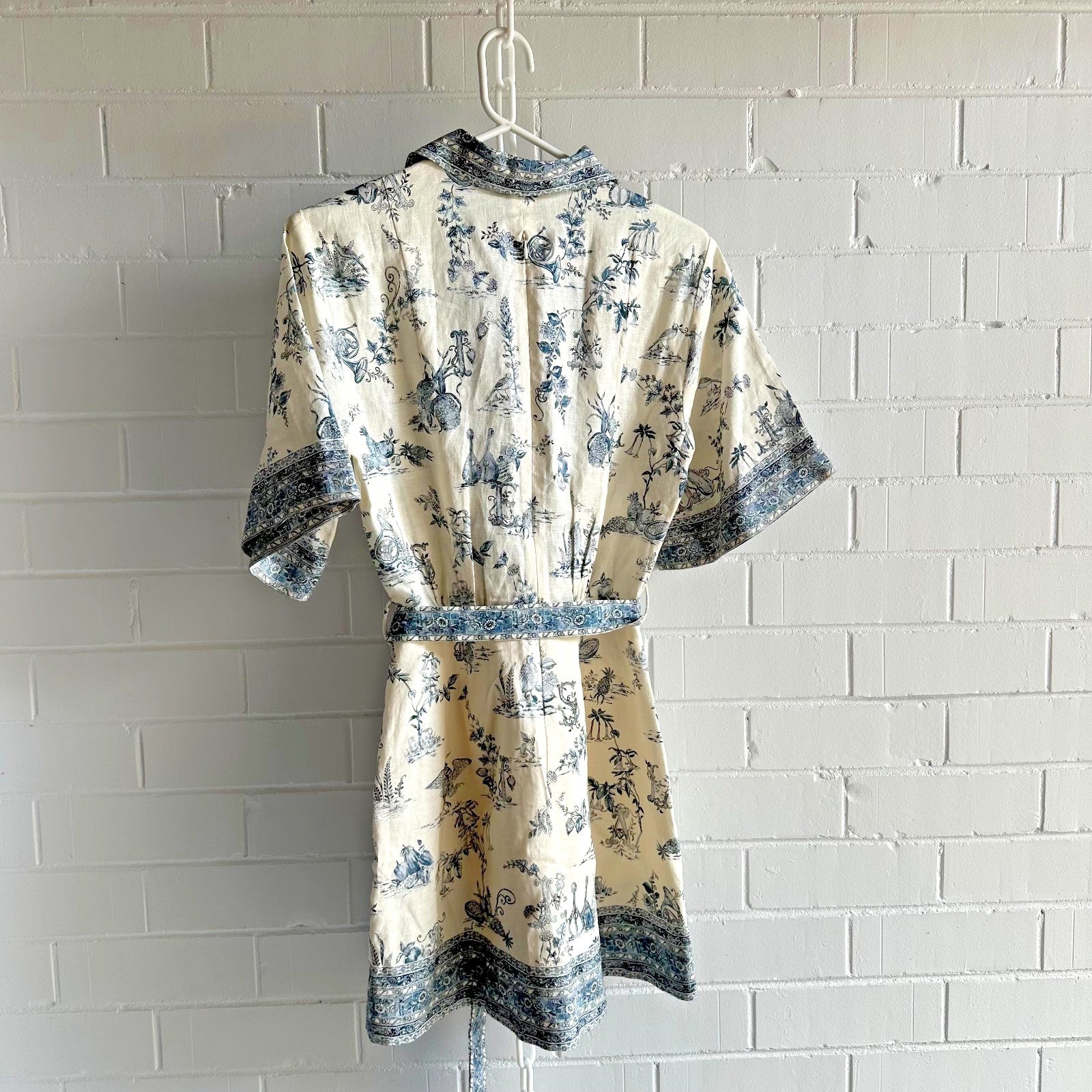 ALEMAIS Casa Linen Mini Shirt Dress AU8 US4 Shift Holiday Coastal