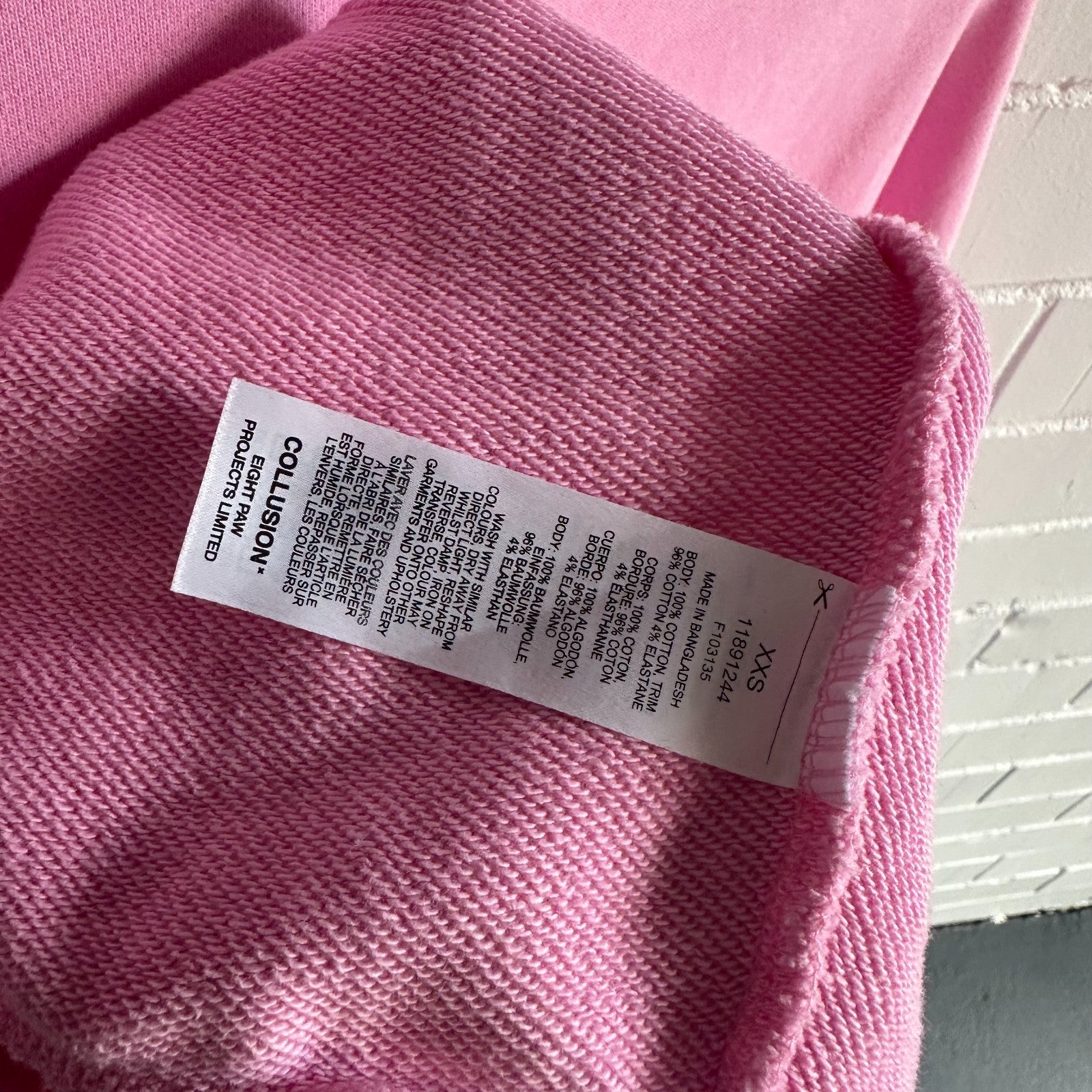 COLLUSION OVERSIZED SWEATER Size S Pink Embroidered