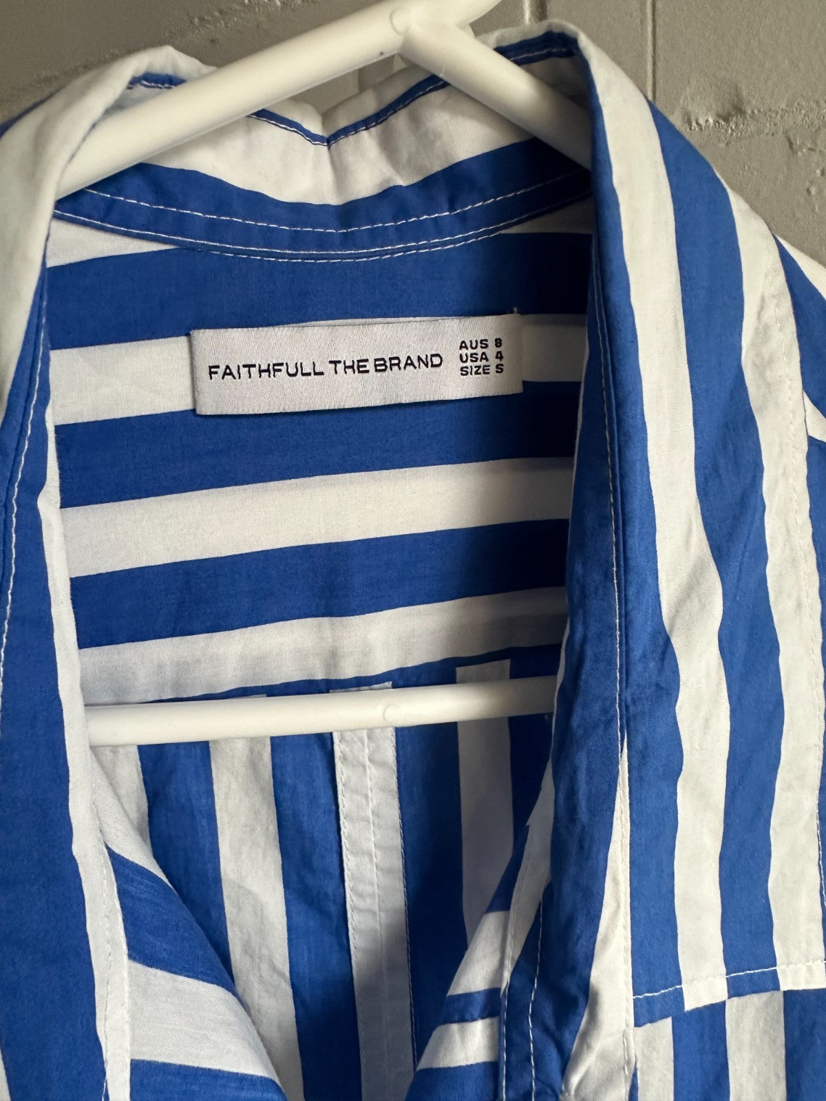 ANTHROPOLOGIE X FAITHFULL THE BRAND Isole Playsuit Size AU8 Cotton Stripe