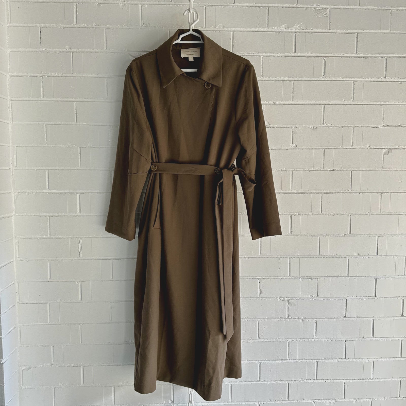 VIKTORIA & WOODS College tie-waist woven trench coat Size 1AU8 US4 Nutmeg