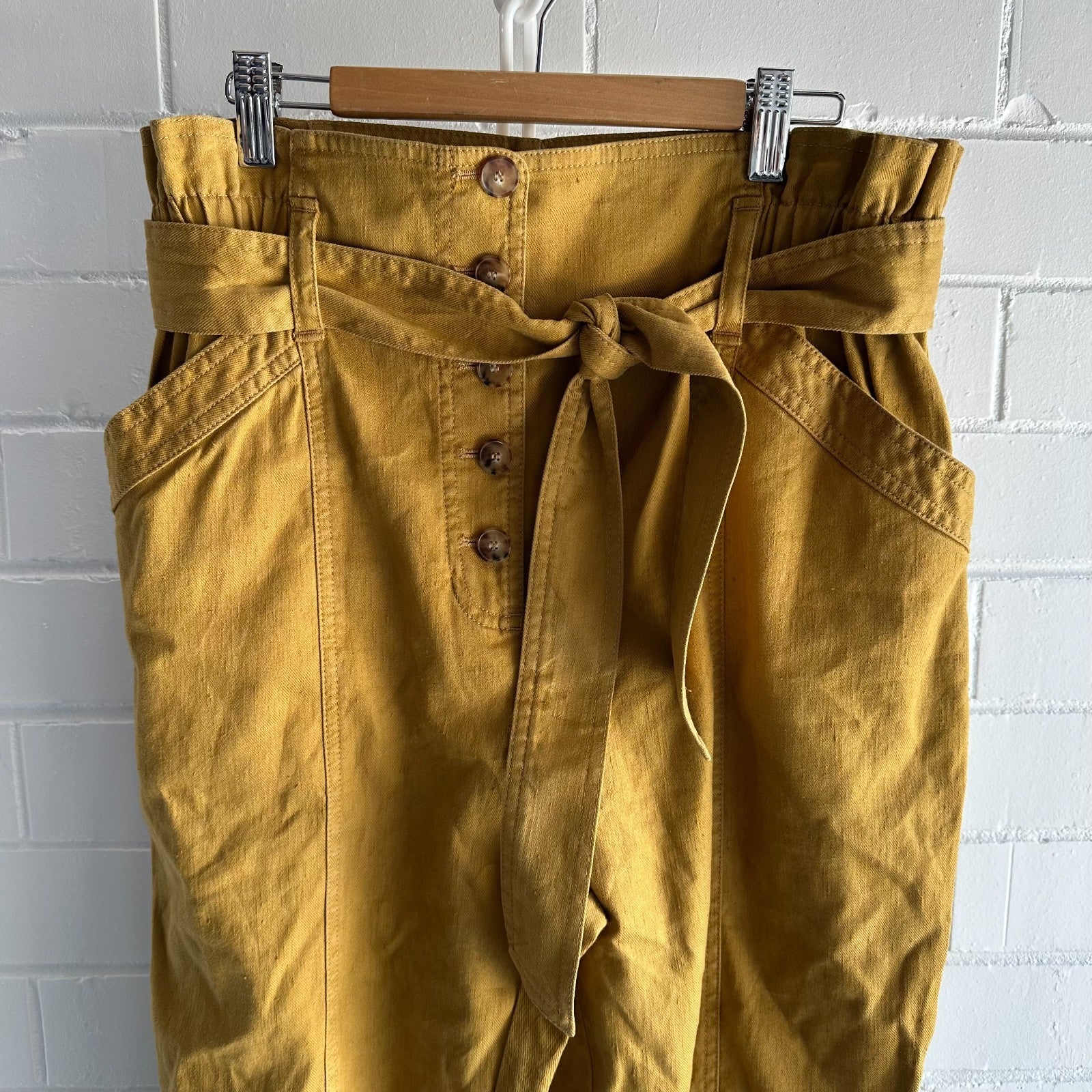 SEZANE Arthur Trouser EU40 AU12 US8 Saffron Paperbag waist BNWT
