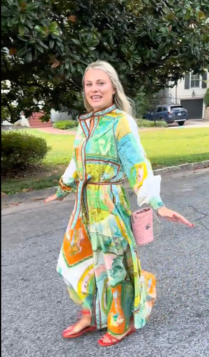 ALEMAIS Atlas Long sleeve Maxi Shirtdress AU10 Organic Cotton