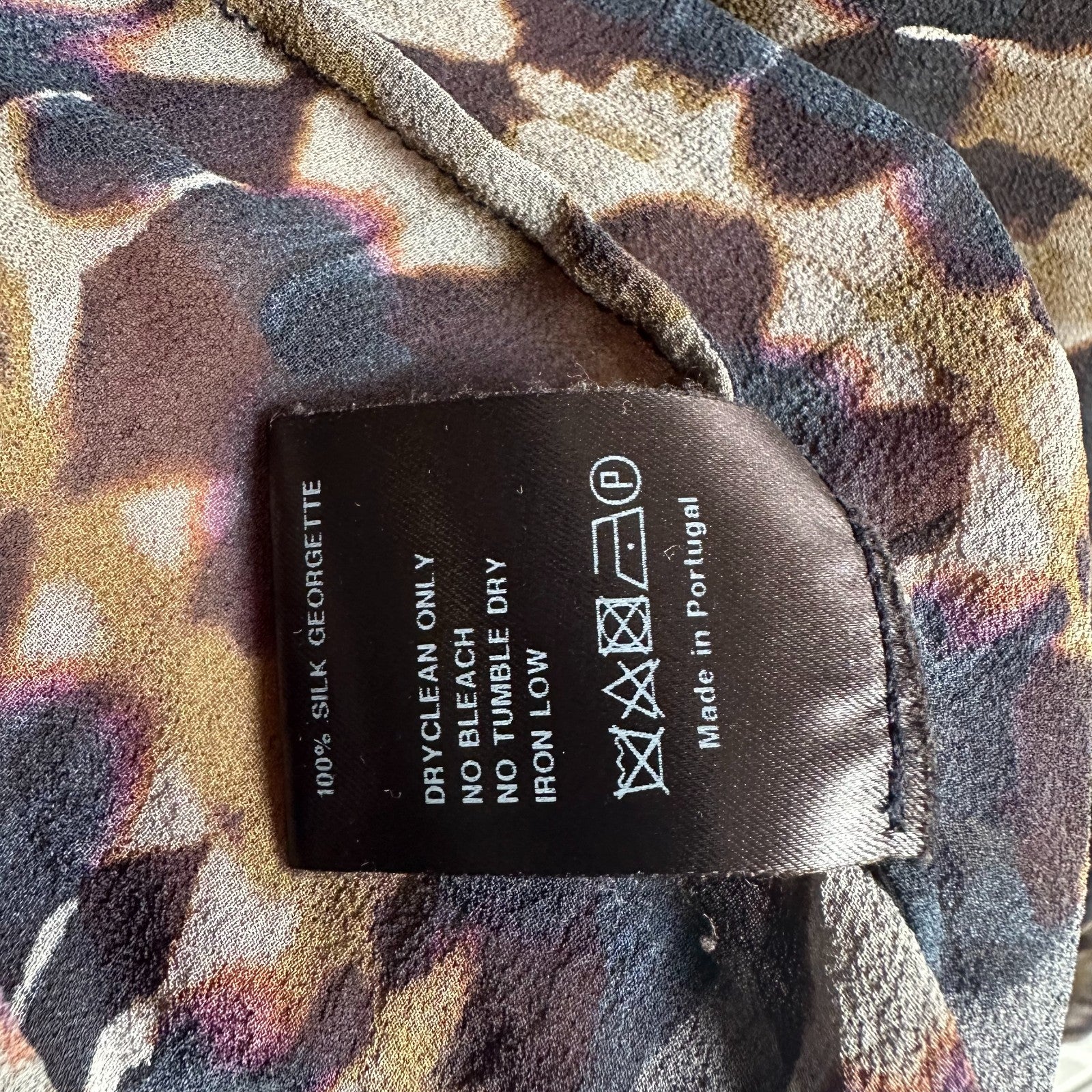 CHRISTIAN WIJNANTS 100% Silk Tie Dye Sheer Georgette Blouse EU36 AU8