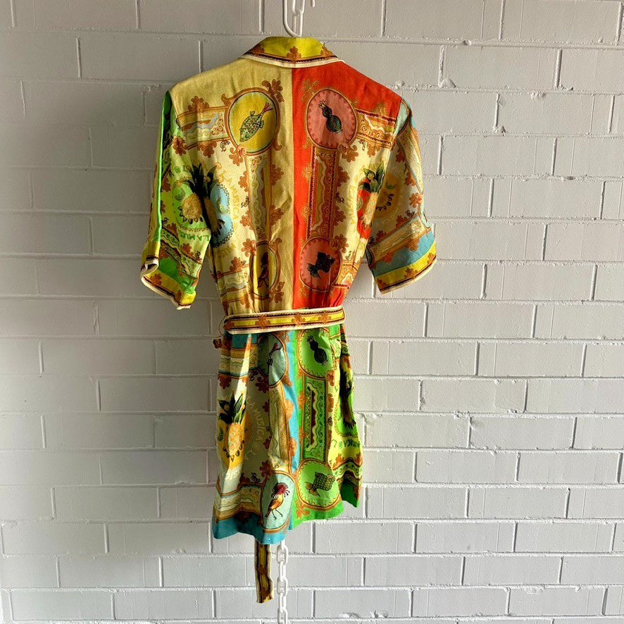 ALEMAIS La Musica Mini Shirt Dress Size AU10 Resort Sleeved