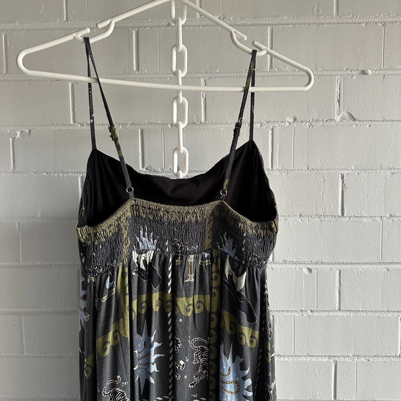 WHITE CLOSET Linen Blend Sundress AU12 US8 Celestial Print Vacation