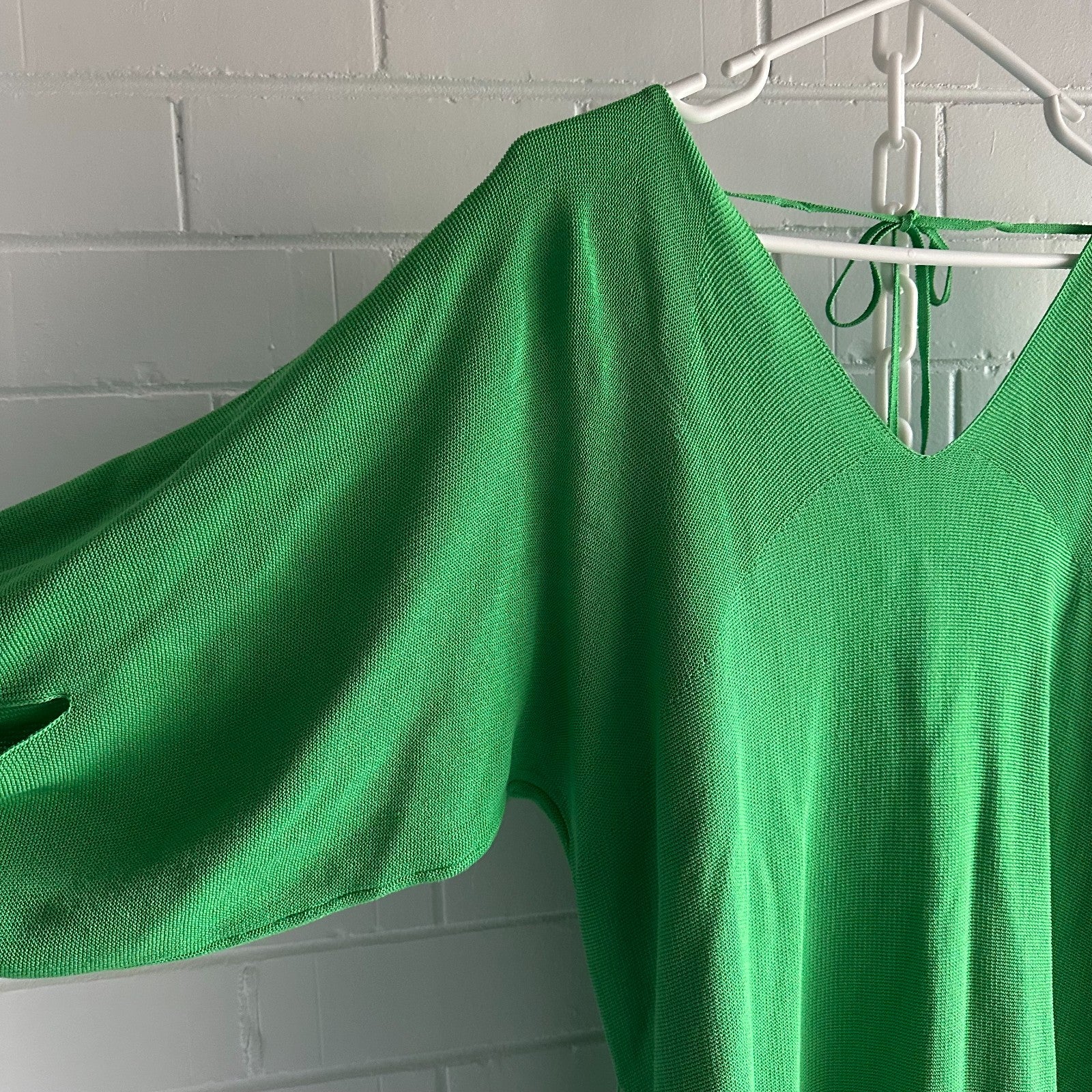 GORMAN Jenny Knit Slouchy Midi Dress AU16 US12 half sleeve Bright Green