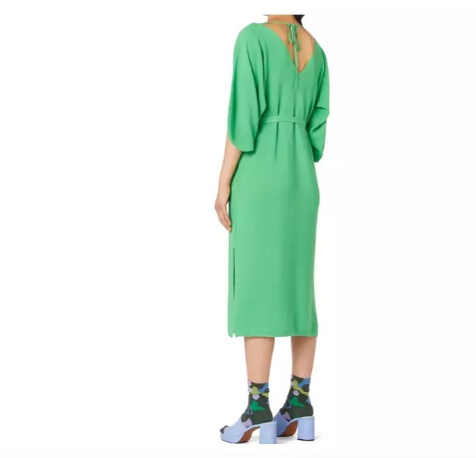 GORMAN Jenny Knit Slouchy Midi Dress AU16 US12 half sleeve Bright Green