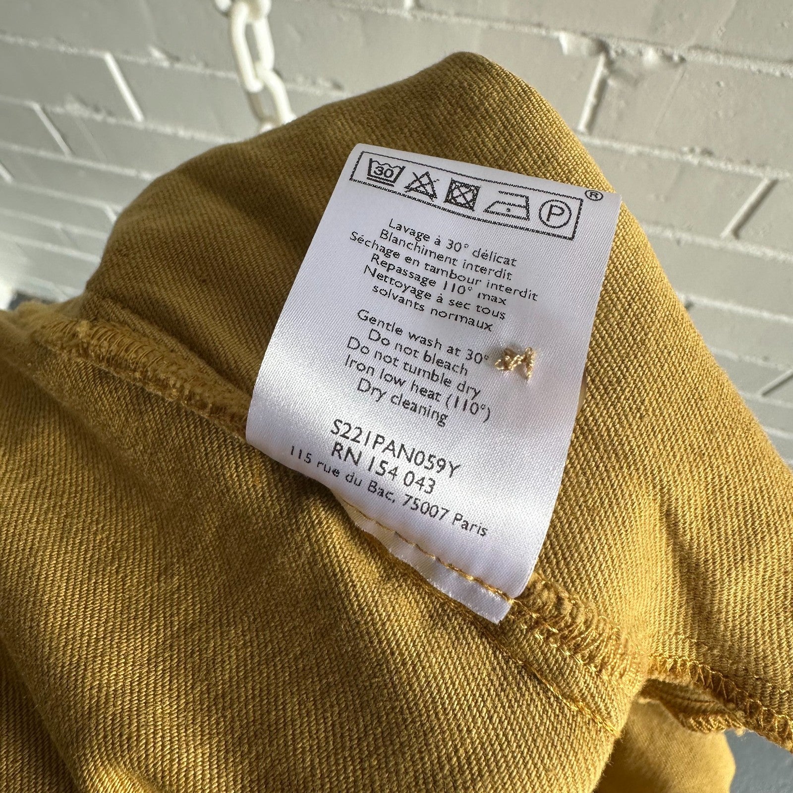 SEZANE Arthur Trouser EU40 AU12 US8 Saffron Paperbag waist BNWT