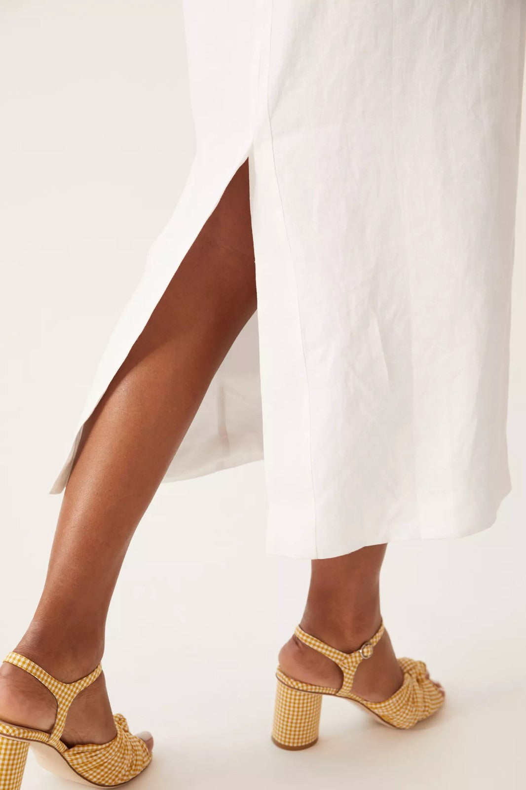 JOSLIN x ANTHROPOLOGIE Sleeveless Shirtdress Midi AU6 US2 White Linen collared