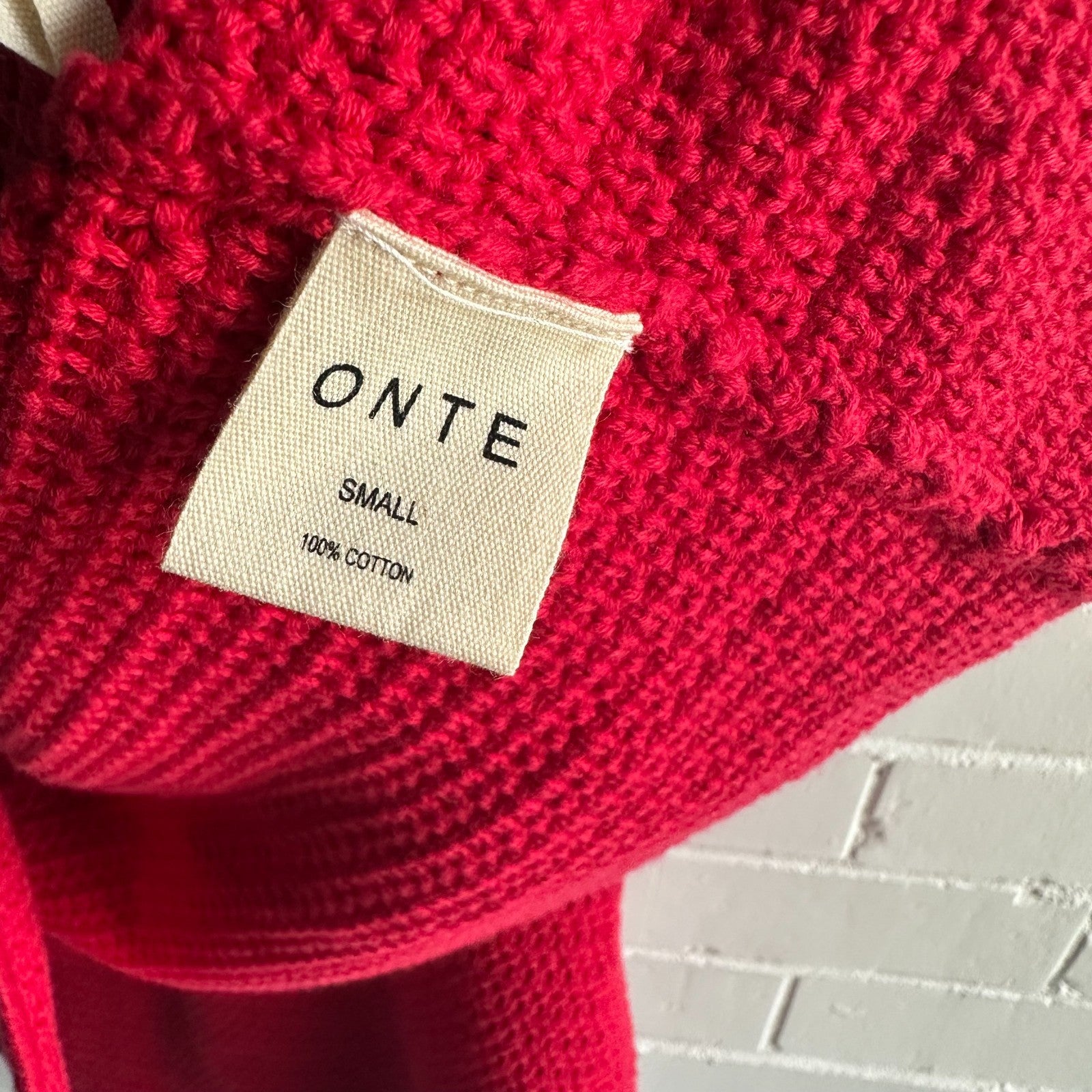 ONTE Helena Gilet & Mini Skirt knit SET Size S Red AU8 US4 Cotton Gold hardware