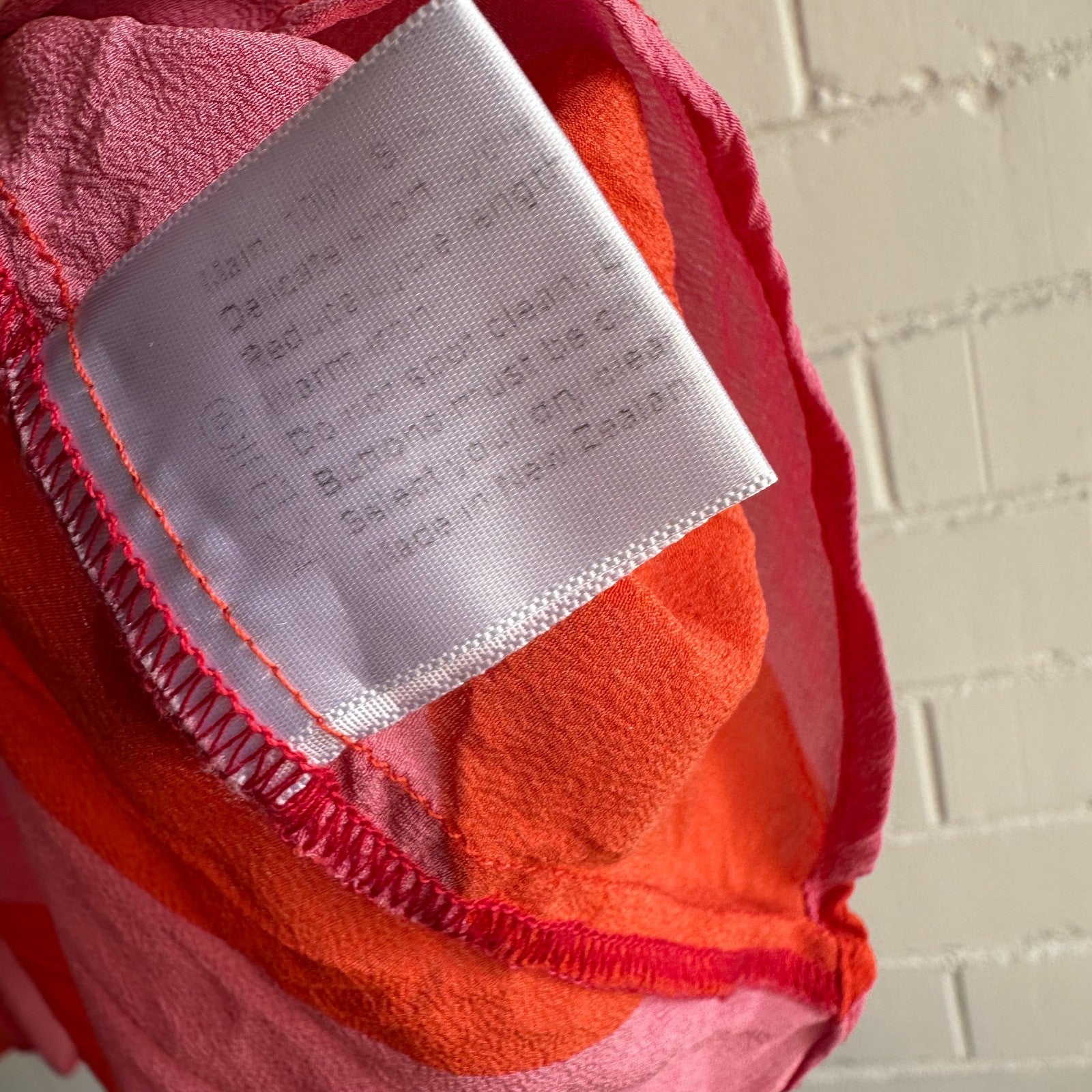 KATE SYLVESTER Keiko Silk Wrap midi dress XS AU6 Chevron Pink/Orange