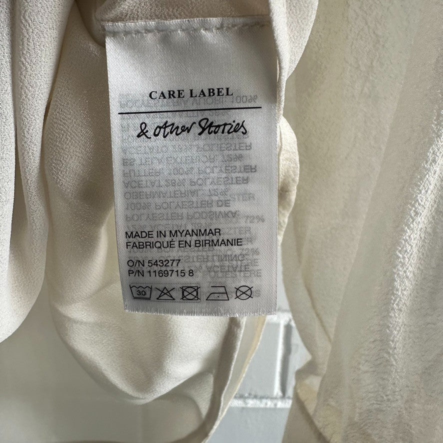 & OTHER STORIES Mirage Ivory Collared Blouse Shirt AU10 US6 Chic Long slv BNWT