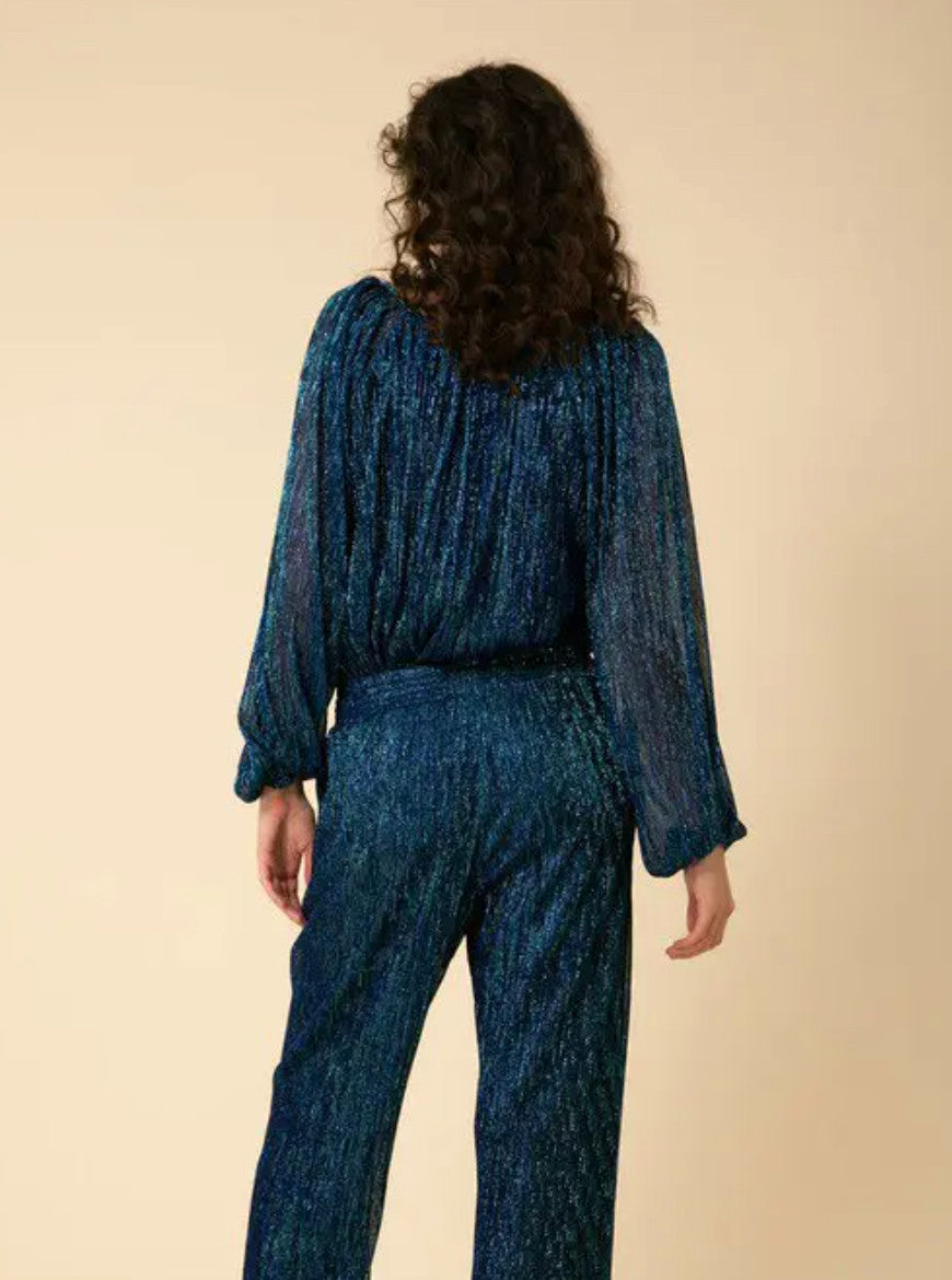 HALE BOB LOS ANGELES Capucine Lurex Crinkle Mesh Top Size XS AU6 US4 Mermaid